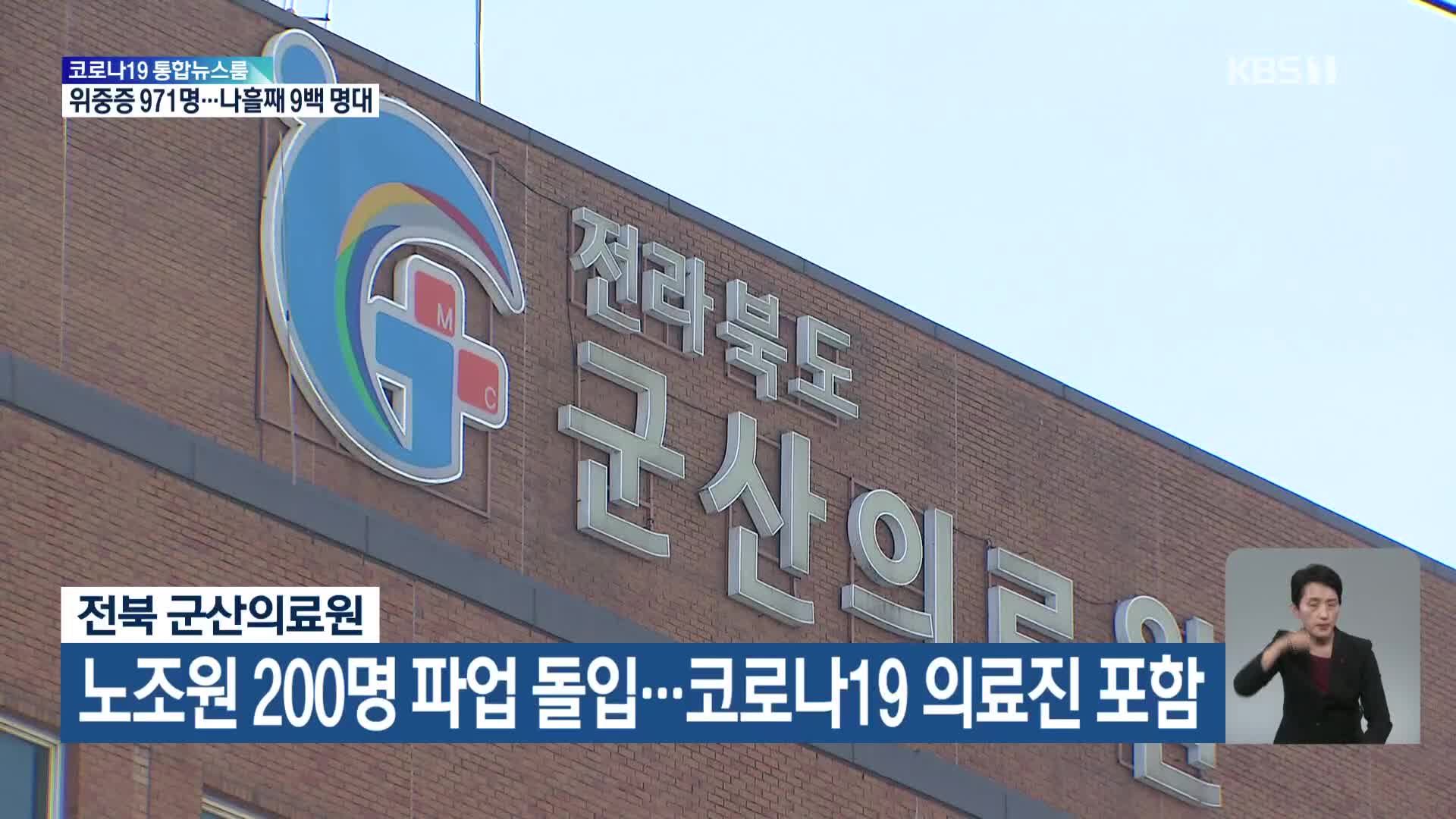 전북 군산의료원, 노조원 200명 파업 돌입…코로나19 의료진 포함