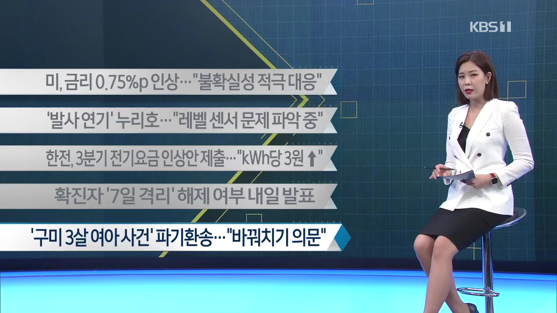 [이 시각 주요뉴스] 미, 금리 0.75%p 인상…“불확실성 적극 대응” 외