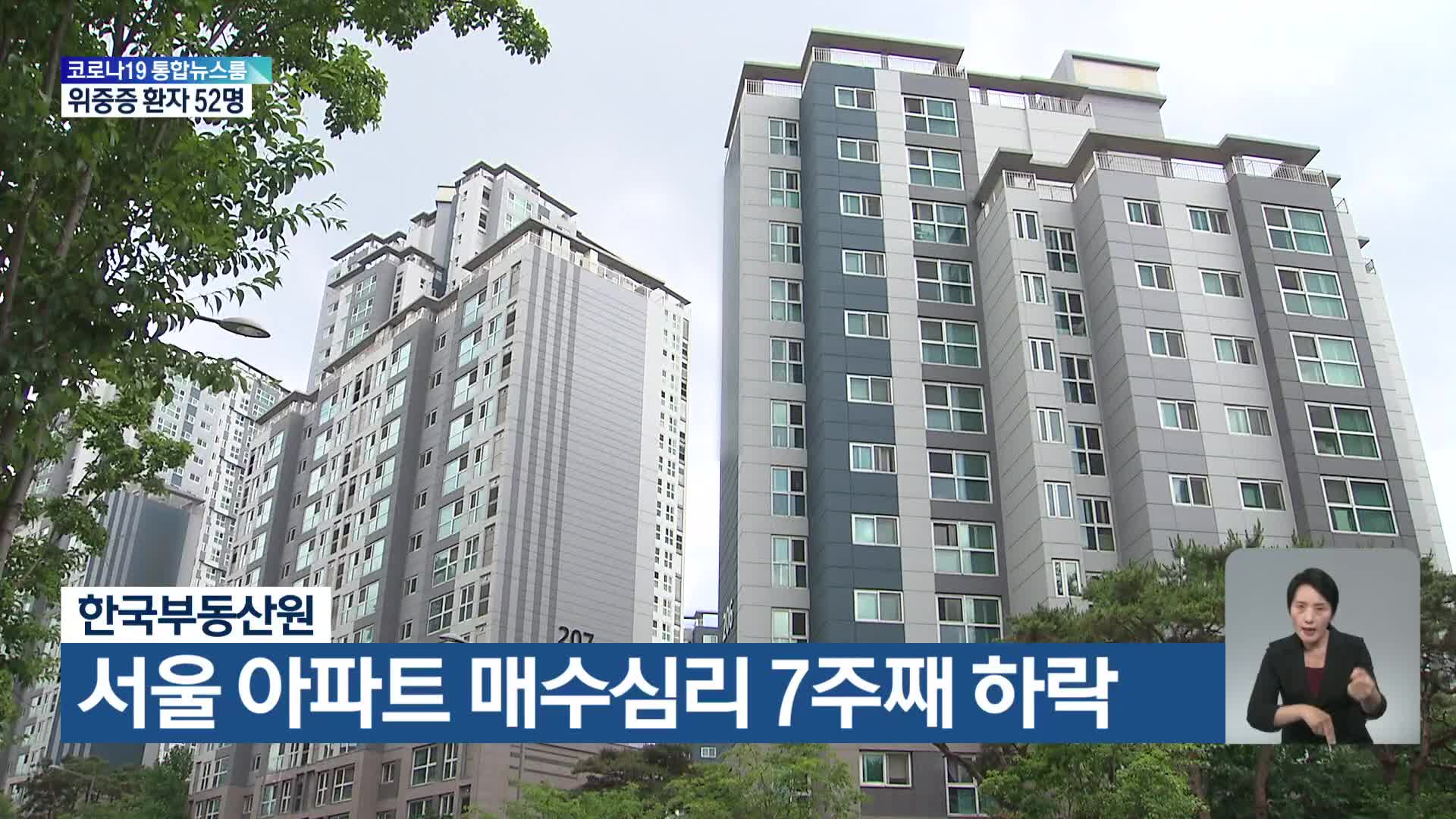 한국부동산원, 서울 아파트 매수심리 7주째 하락