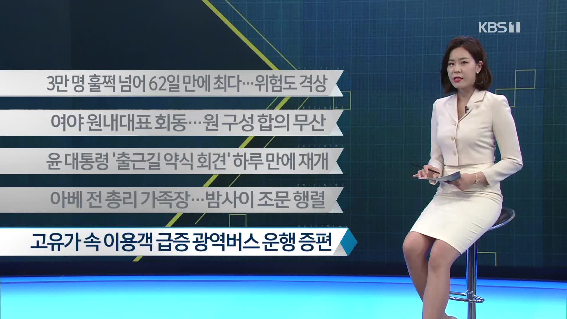 [이 시각 주요뉴스] 3만 명 훌쩍 넘어 62일 만에 최다…위험도 격상 외