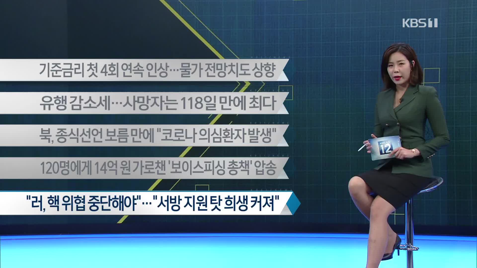 [이 시각 주요뉴스] 기준금리 첫 4회 연속 인상…물가 전망치도 상향 외