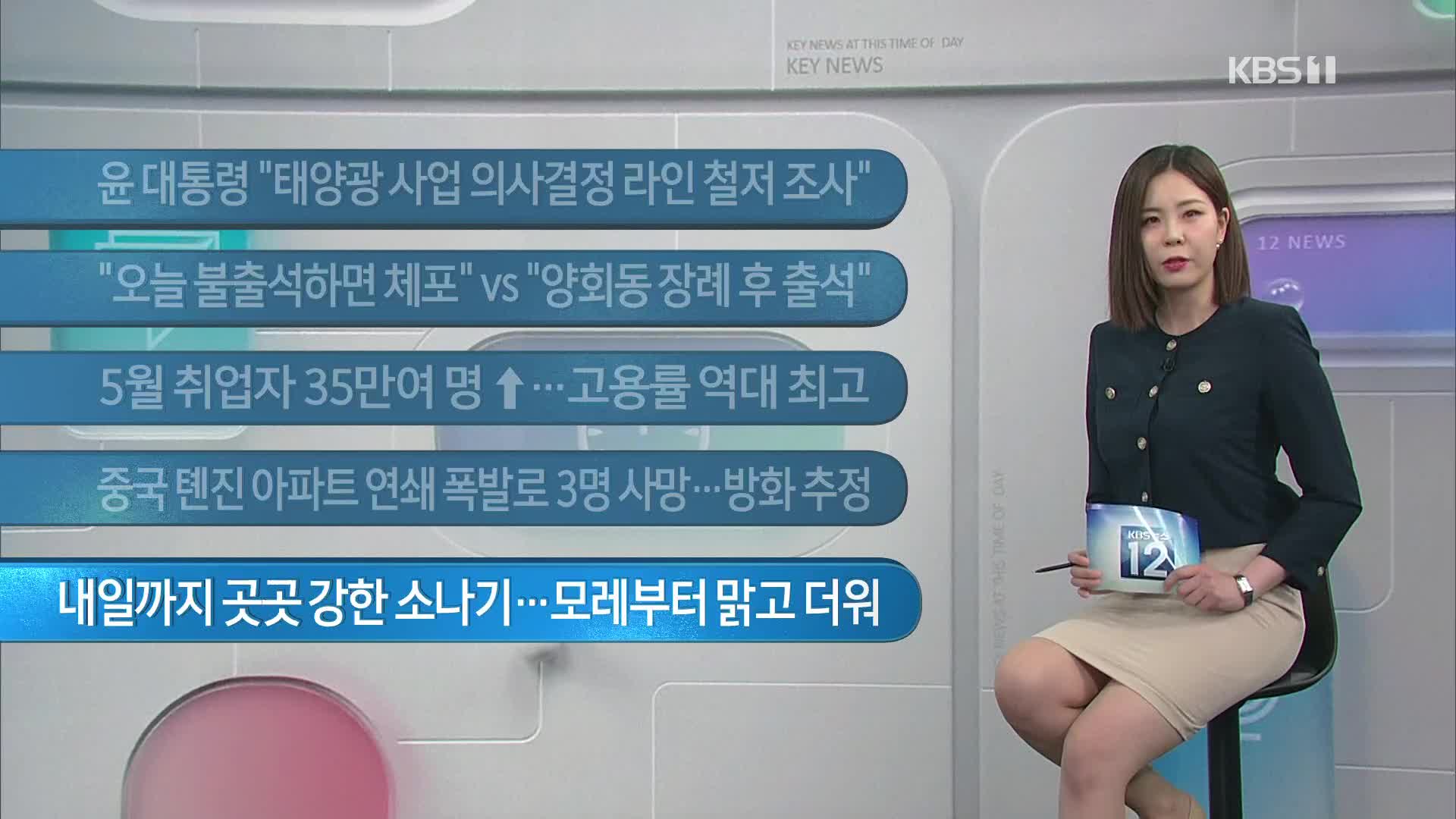 [이 시각 주요뉴스] 윤 대통령 “태양광 사업 의사결정 라인 철저 조사” 외