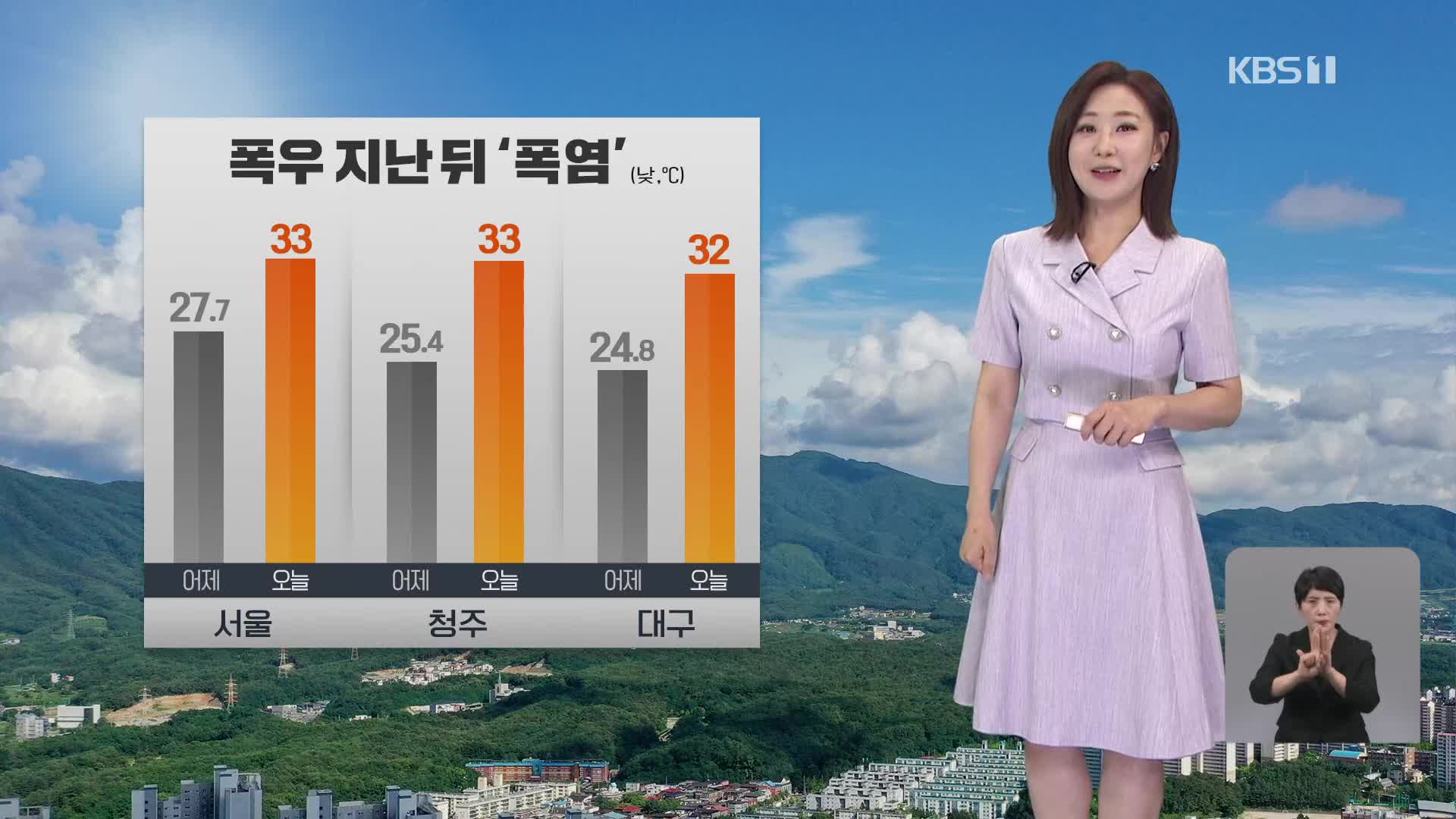 [12시 날씨] 장마 주춤하는 사이 폭염…대부분 지방에 폭염주의보