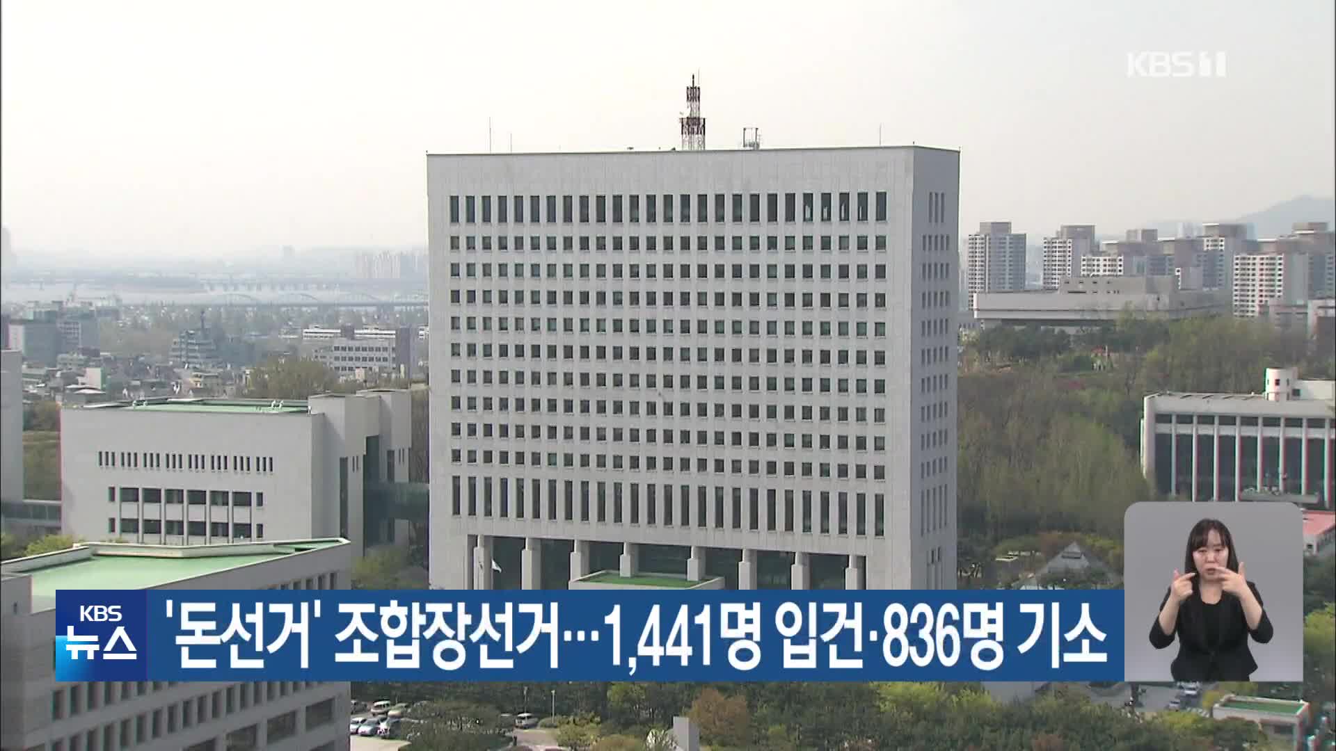 ‘돈선거’ 조합장선거…1,441명 입건·836명 기소