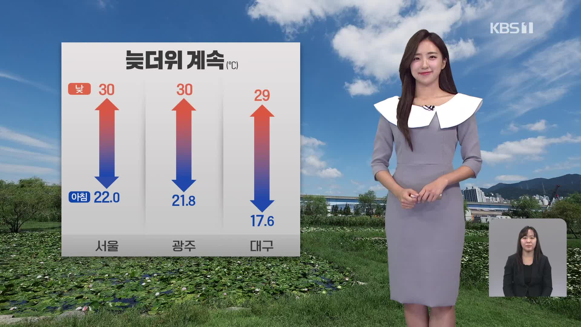 [12시 날씨] 한낮 늦더위 계속…오후부터 제주 비