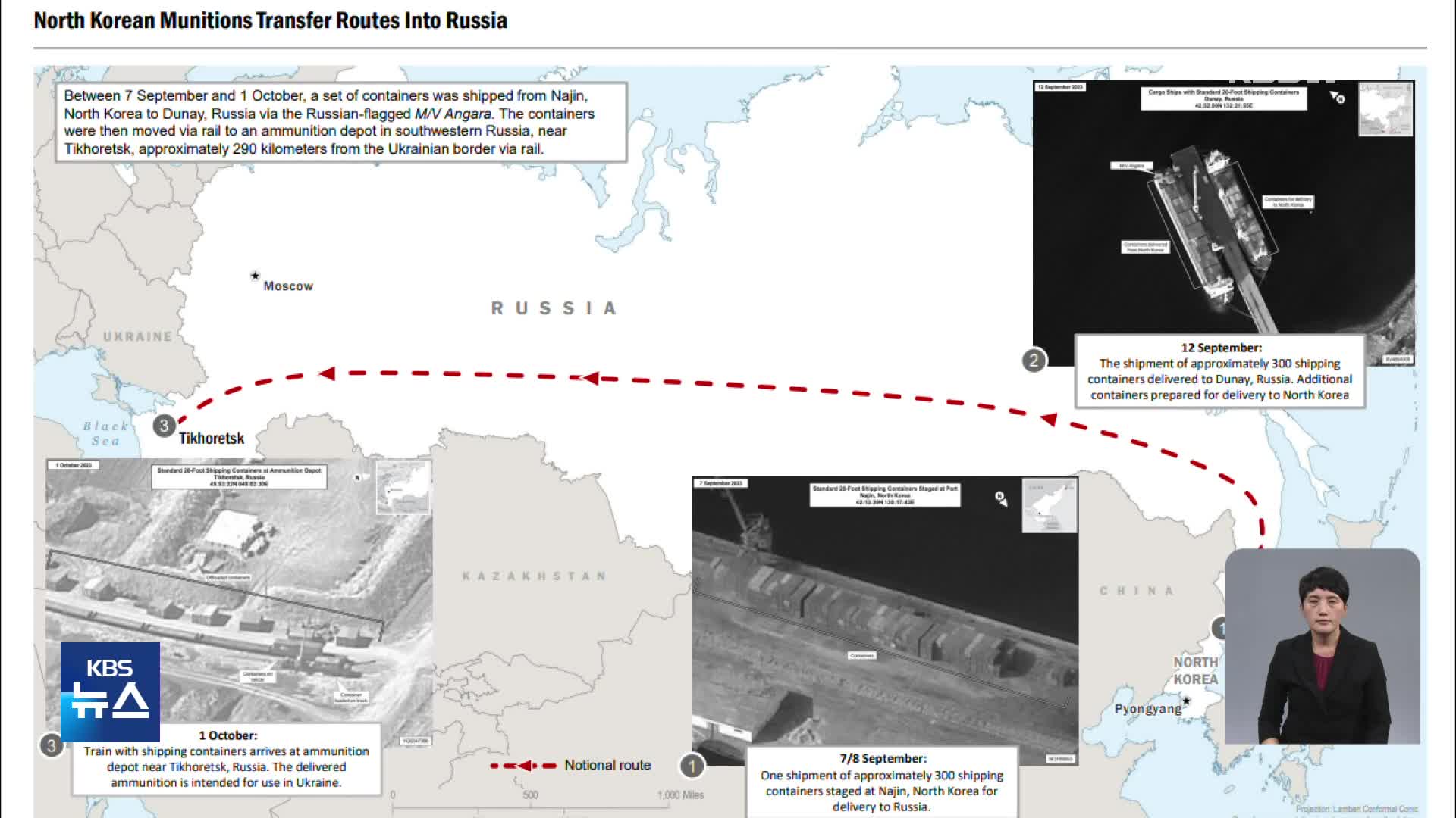 미국 “북한, 러시아에 무기 제공 포착…컨테이너 천 개 이상”