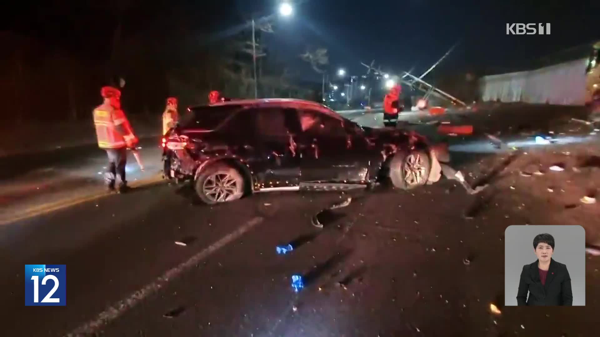 음주운전 차량과 부딪힌 SUV 전봇대 ‘꽝’…운전자 다쳐