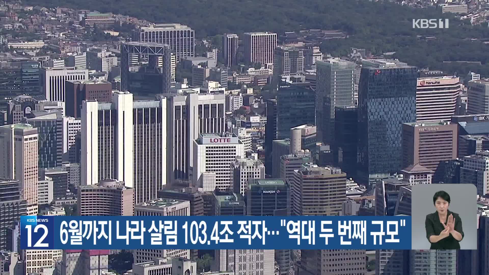 6월까지 나라살림 103.4조 적자…“역대 두 번째 규모”