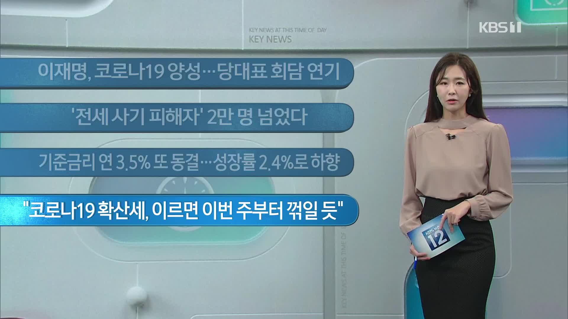 [이 시각 주요뉴스] 이재명, 코로나19 양성…당대표 회담 연기 외