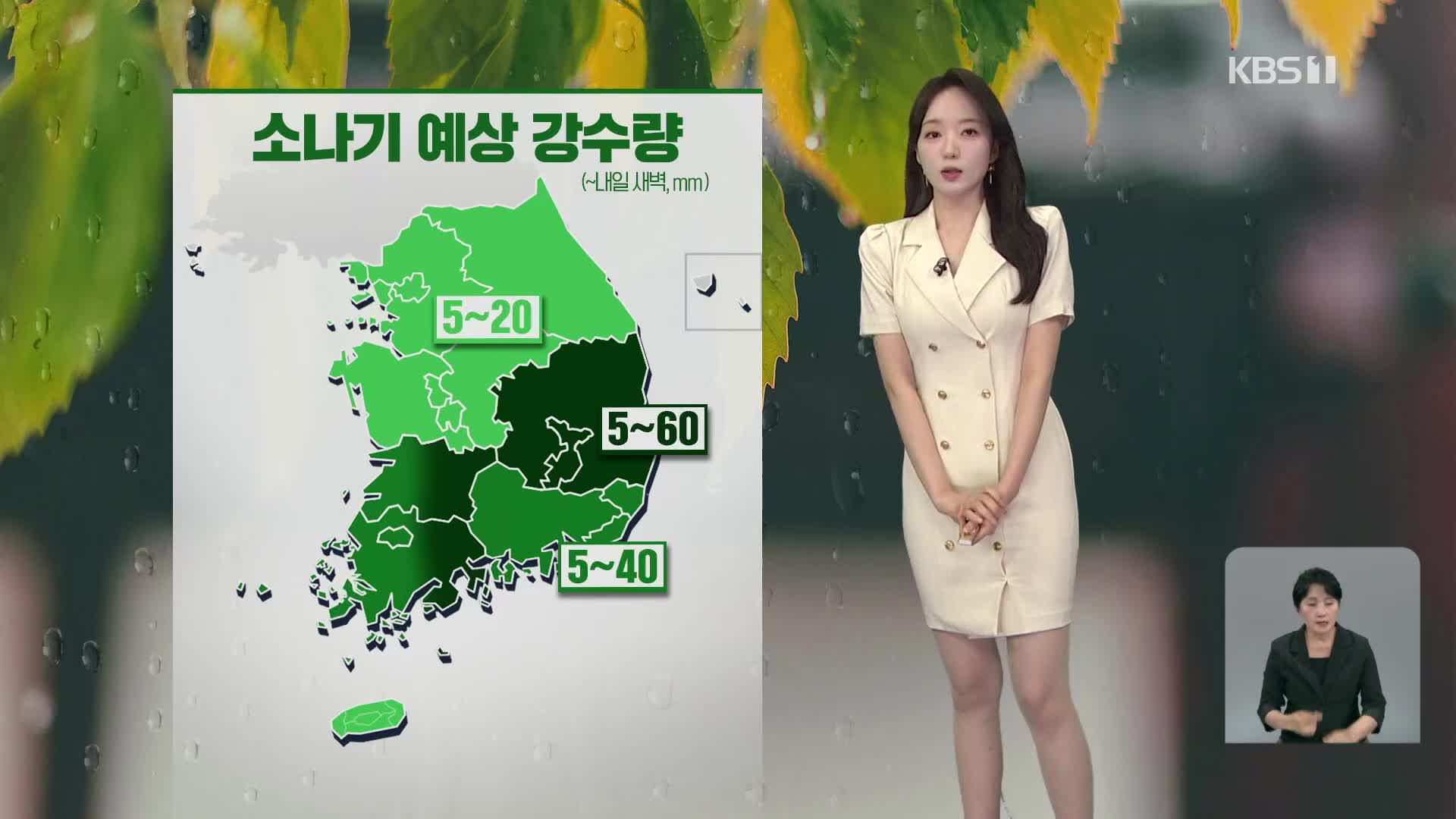 [오후날씨 꿀팁] 전국 곳곳 소나기·비…늦더위 계속