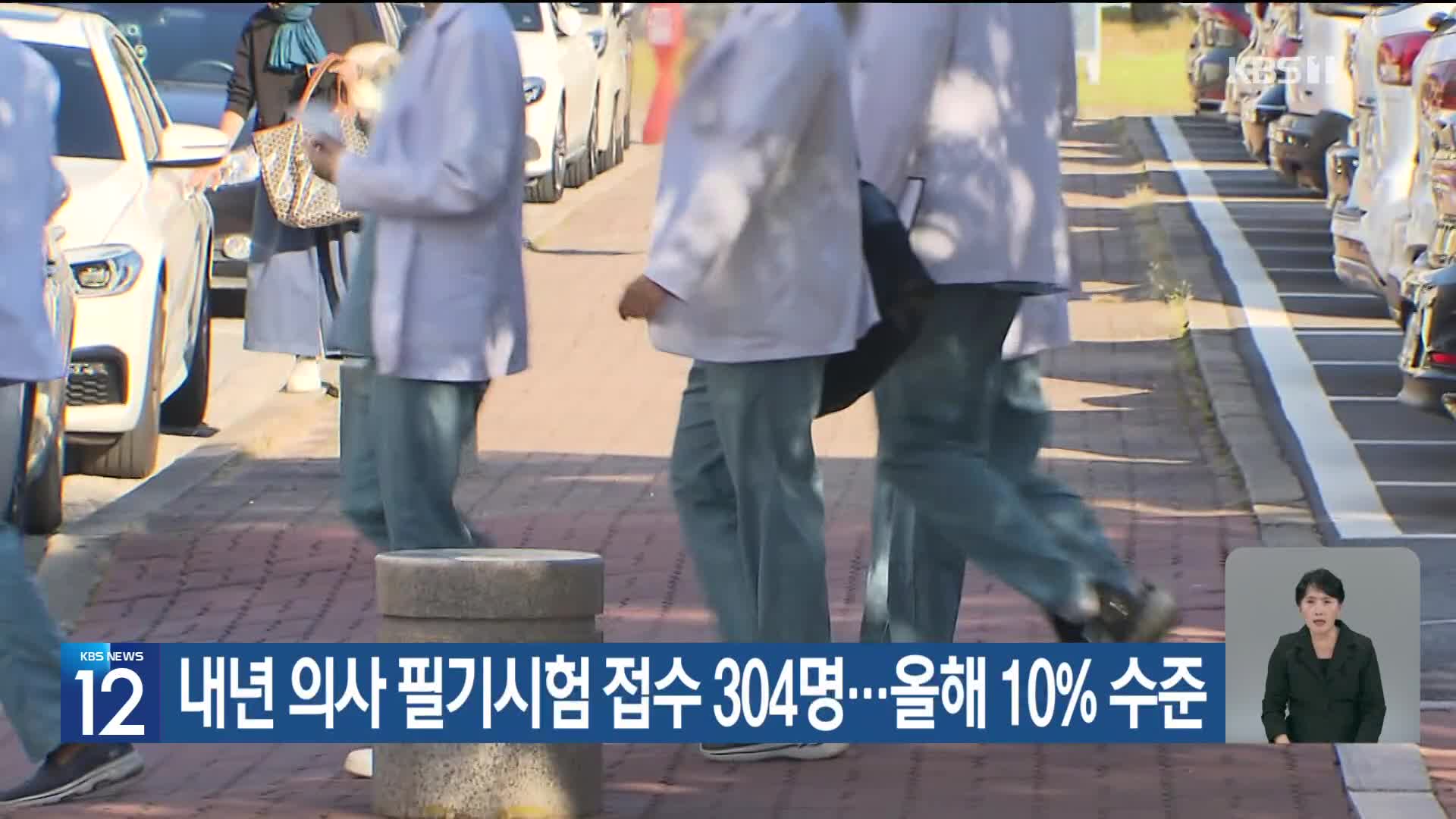 내년 의사 필기시험 접수 304명…올해 10% 수준