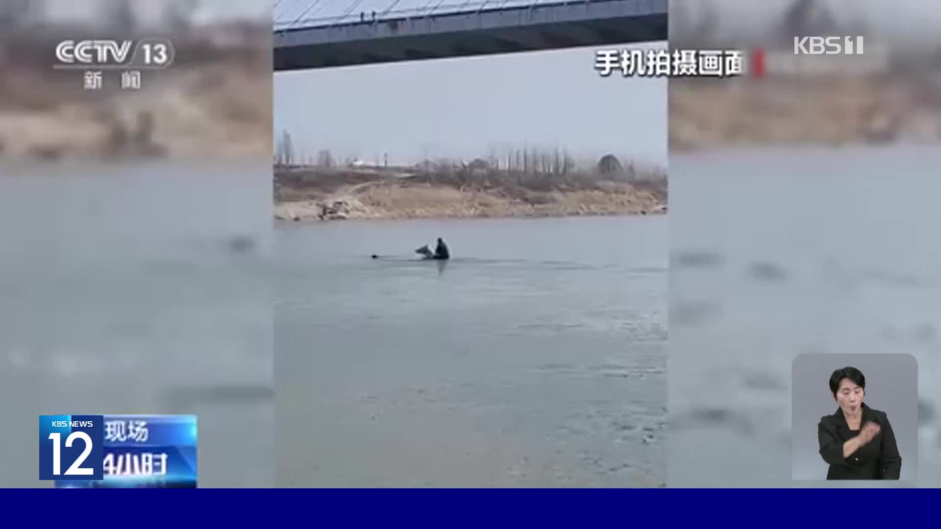 중국, 물에 빠진 사람 구조…일등공신은 백마