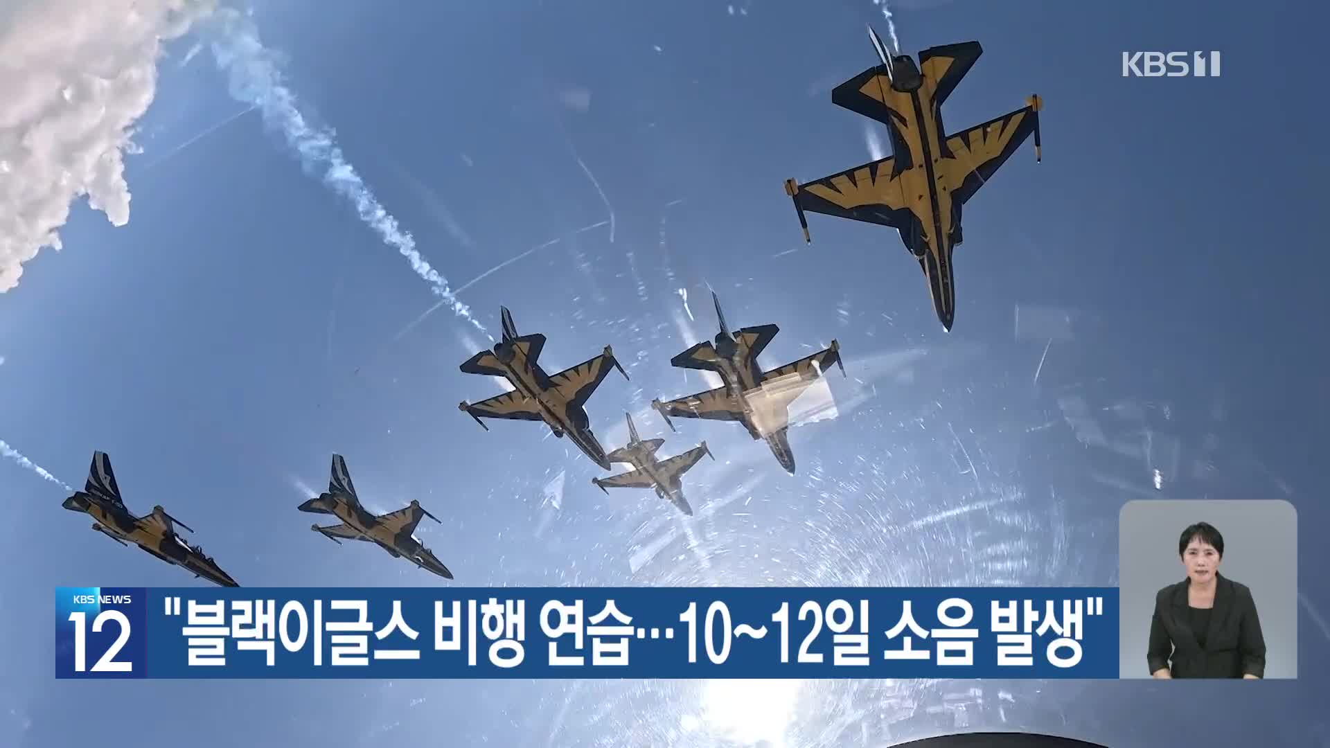 “블랙이글스 비행 연습…10~12일 소음 발생”
