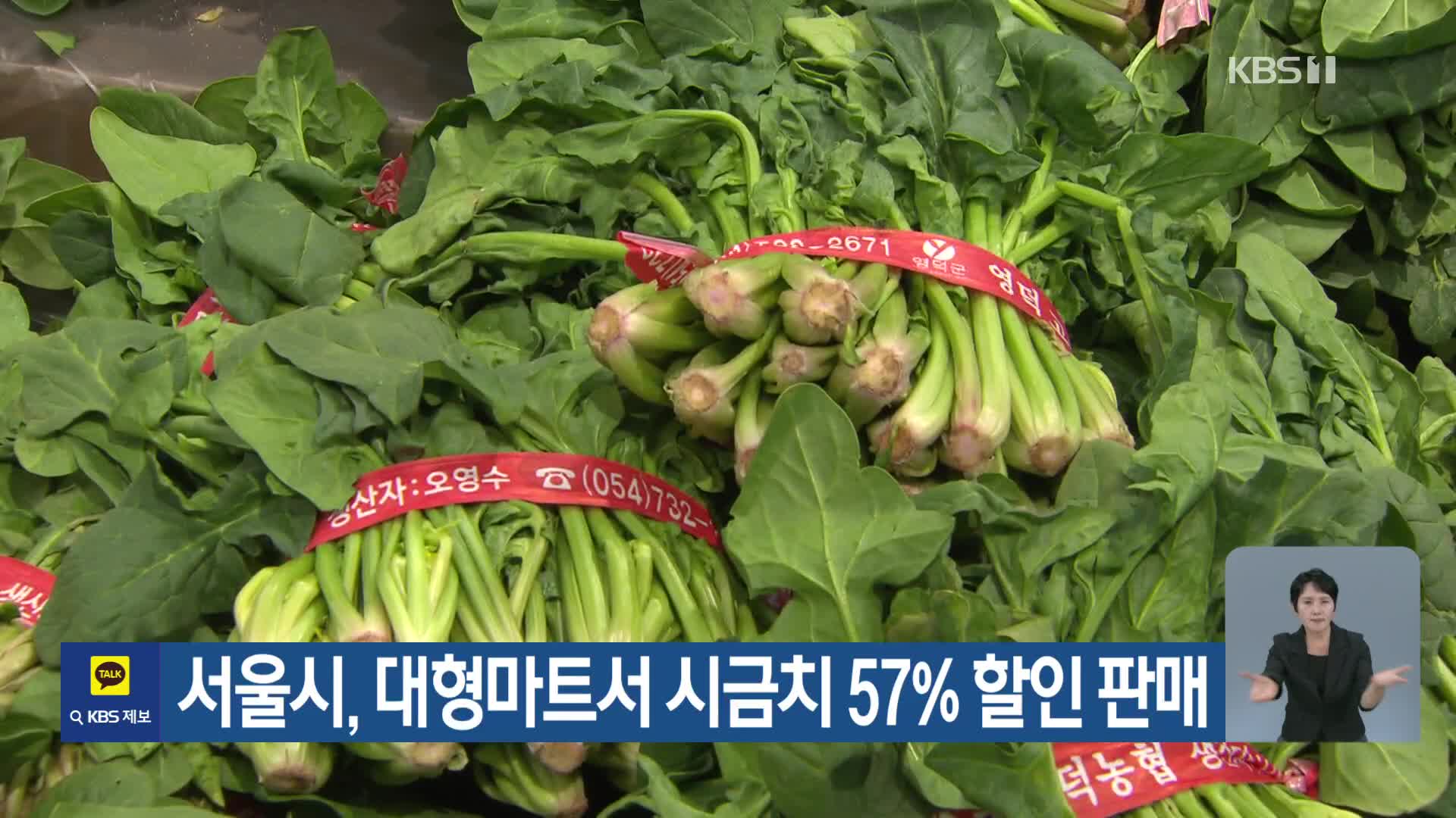 서울시, 대형마트서 시금치 57% 할인 판매