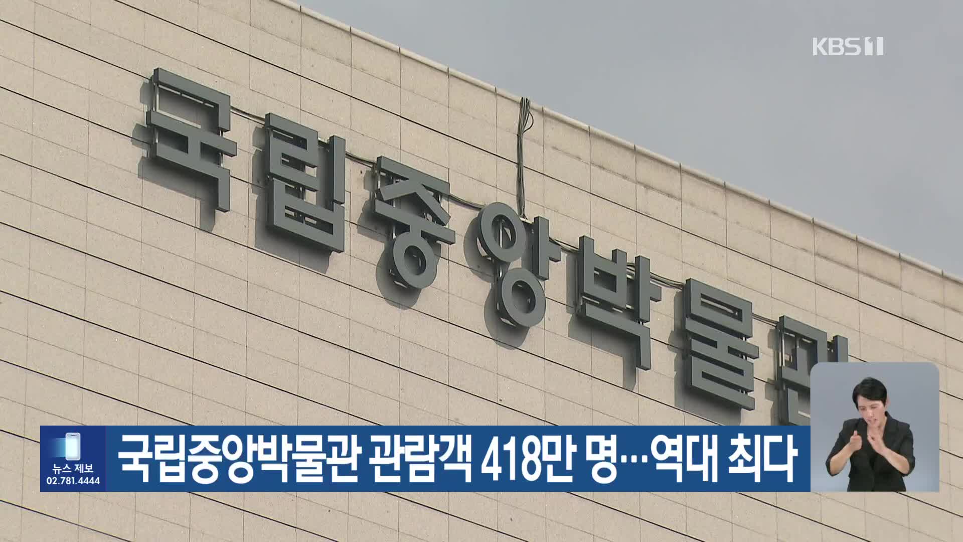국립중앙박물관 관람객 418만 명…역대 최다