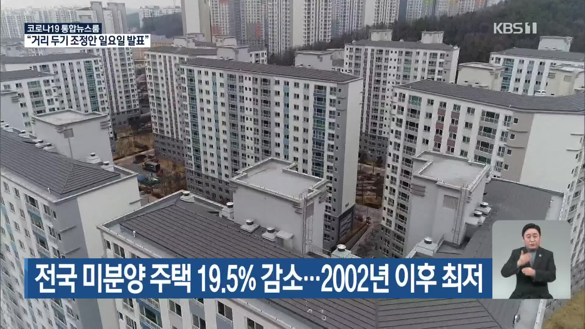 전국 미분양 주택 19.5% 감소…2002년 이후 최저