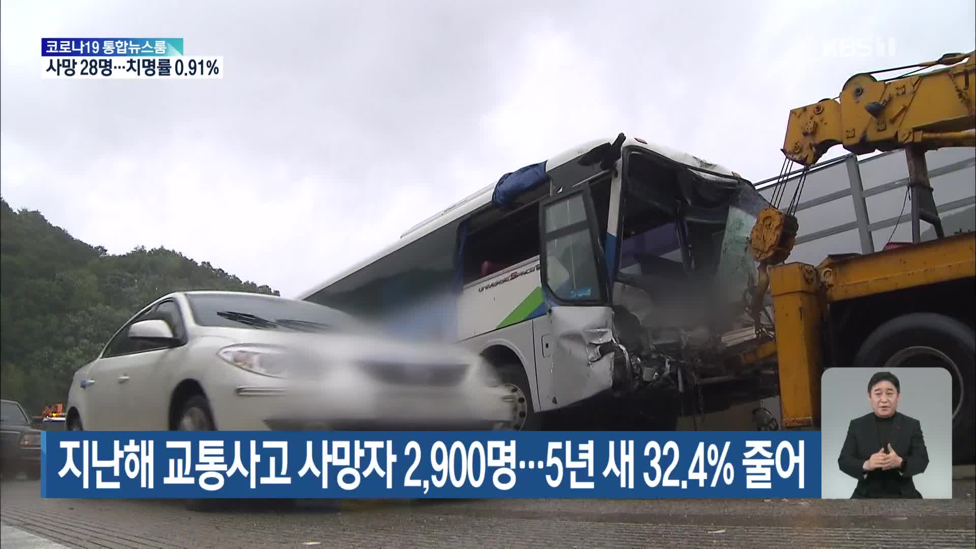 지난해 교통사고 사망자 2,900명…5년 새 32.4% 줄어