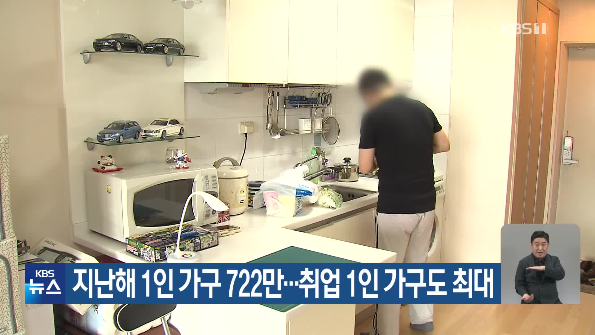 지난해 1인 가구 722만…취업 1인 가구도 최대