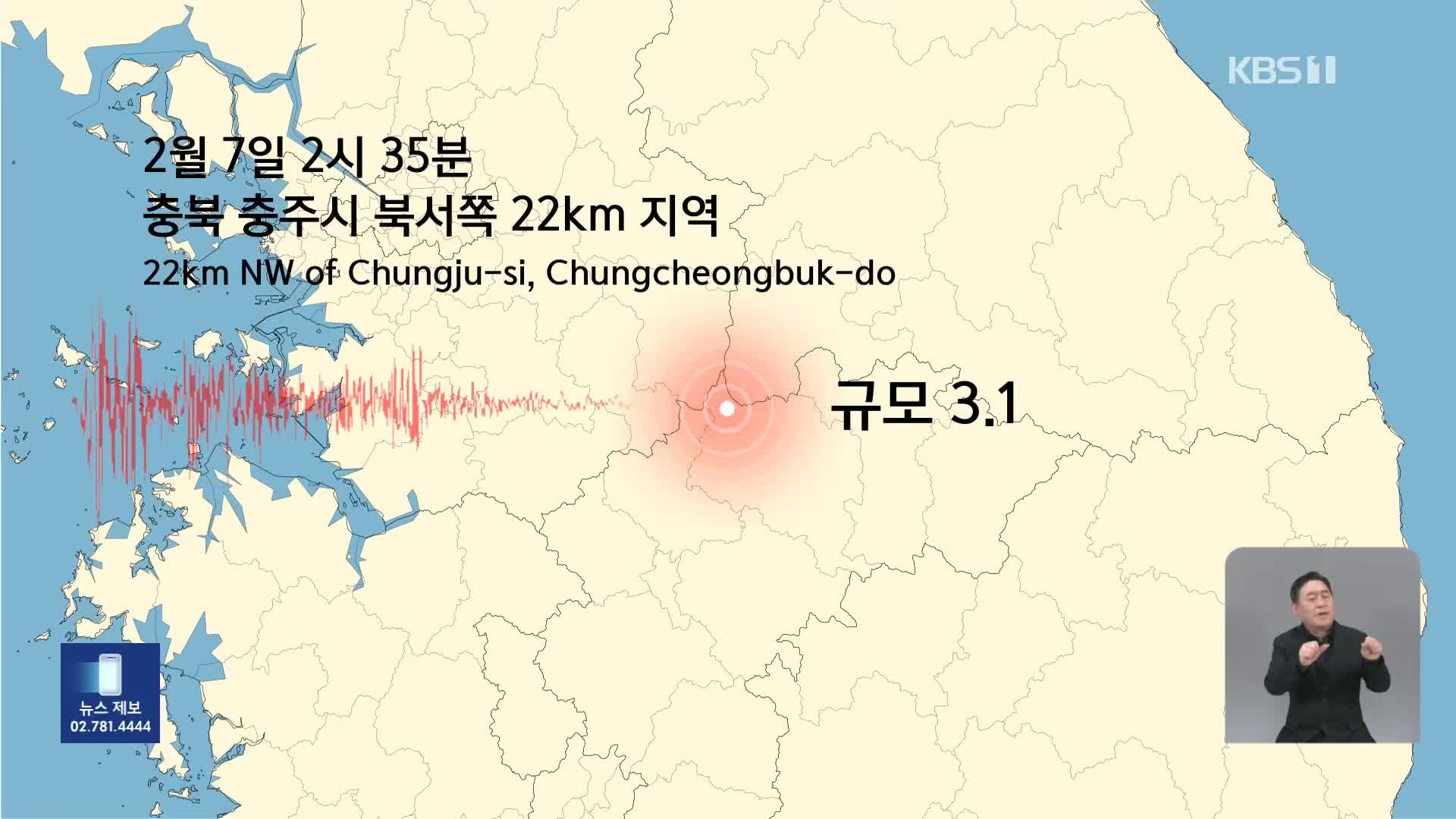 충북 충주서 규모 3.1 지진…근처 지역까지 강한 진동