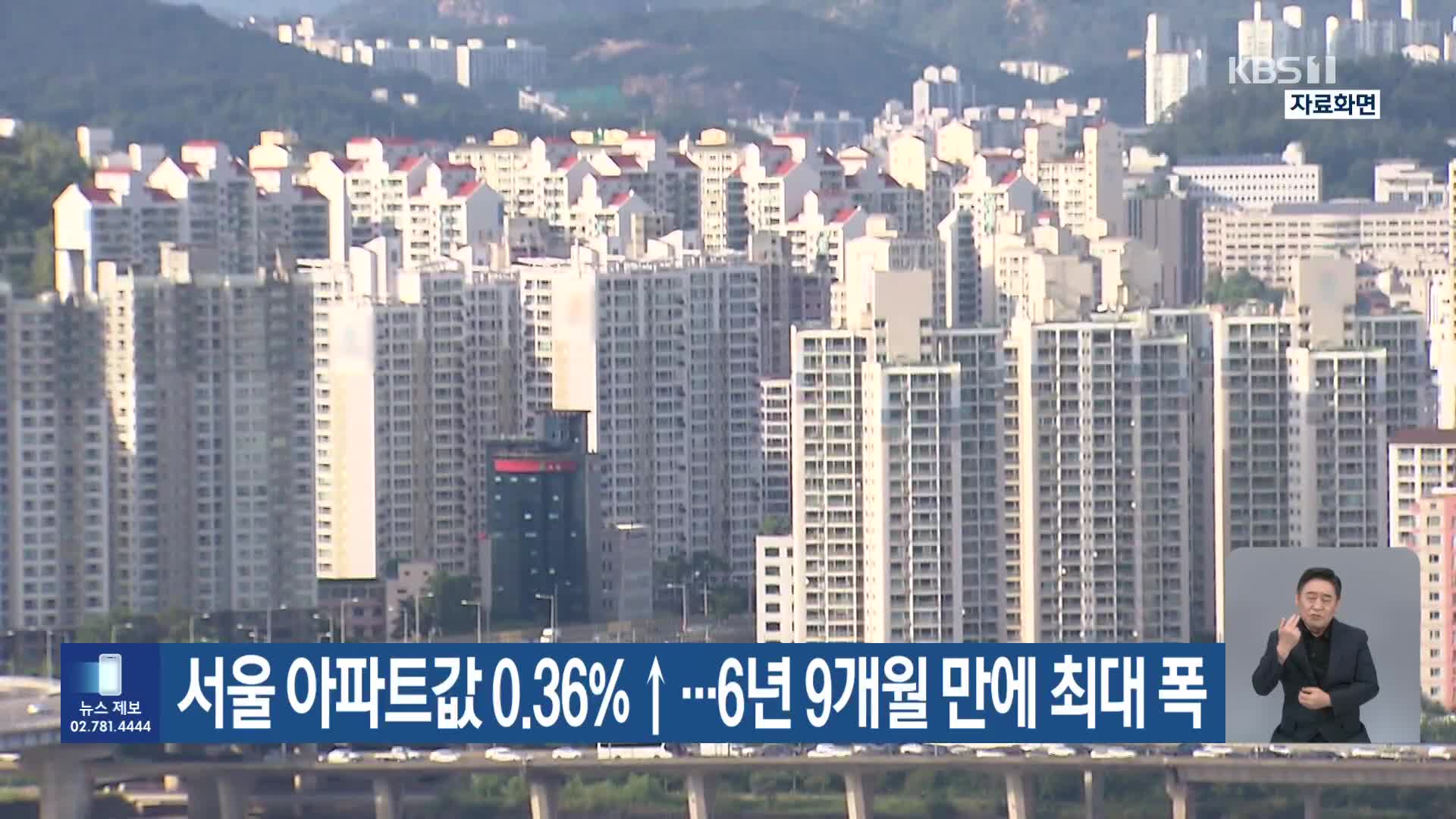 서울 아파트값 0.36%↑…6년 9개월 만에 최대 폭