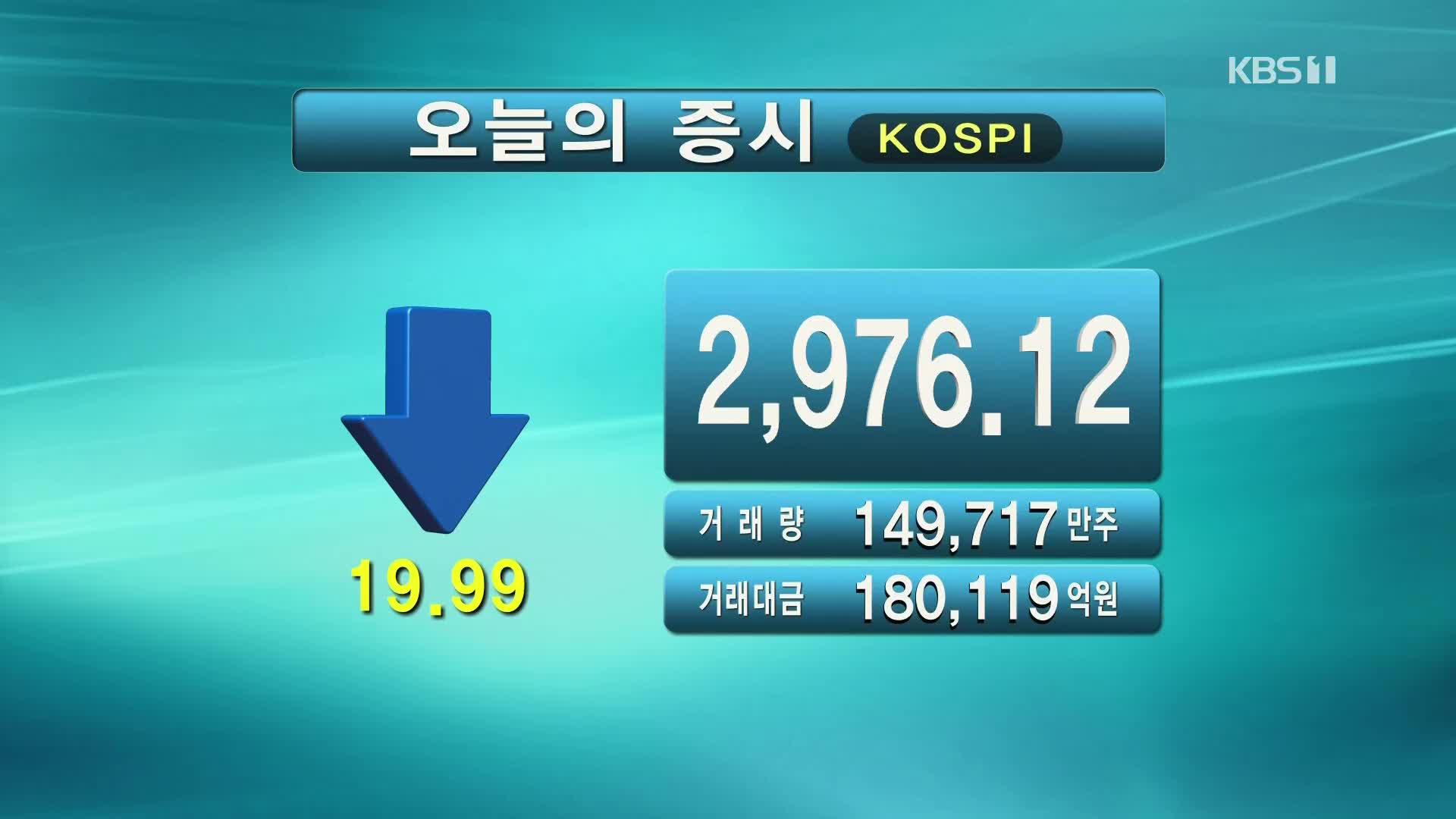 코스피 2,976.12 코스닥 896.36