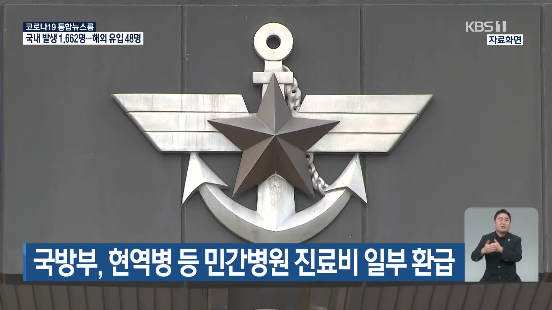  국방부, 현역병 등 민간병원 진료비 일부 환급