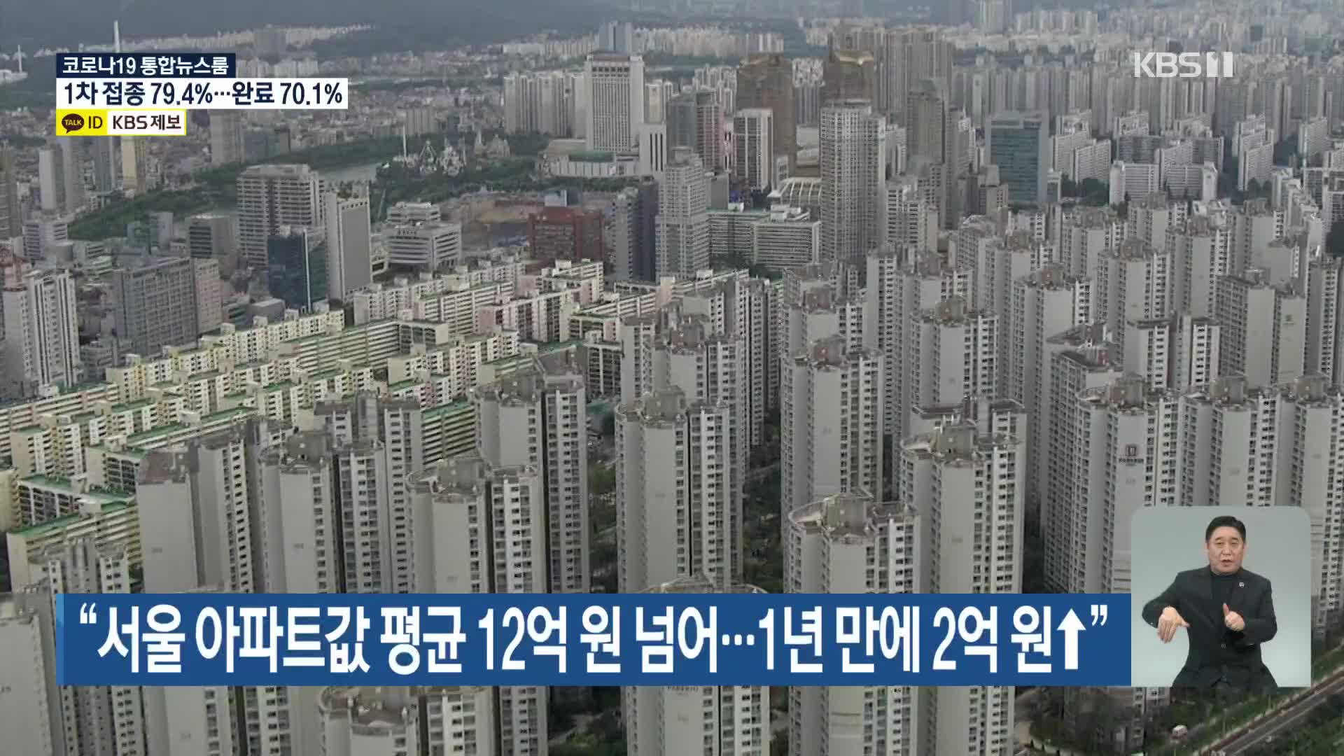 “서울 아파트값 평균 12억 원 넘어…1년 만에 2억 원↑”