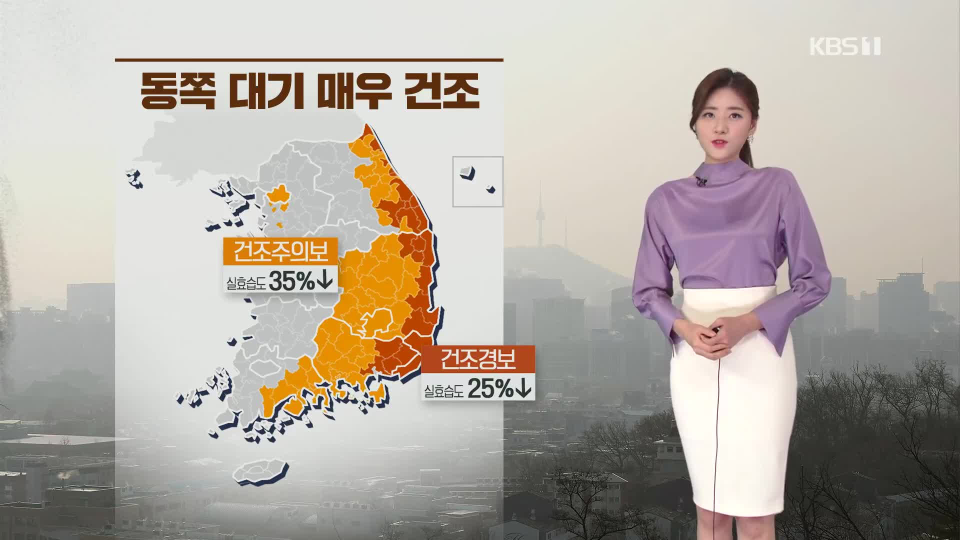 [퇴근길 날씨] 기온 조금씩 올라…동해안 건조·화재 주의