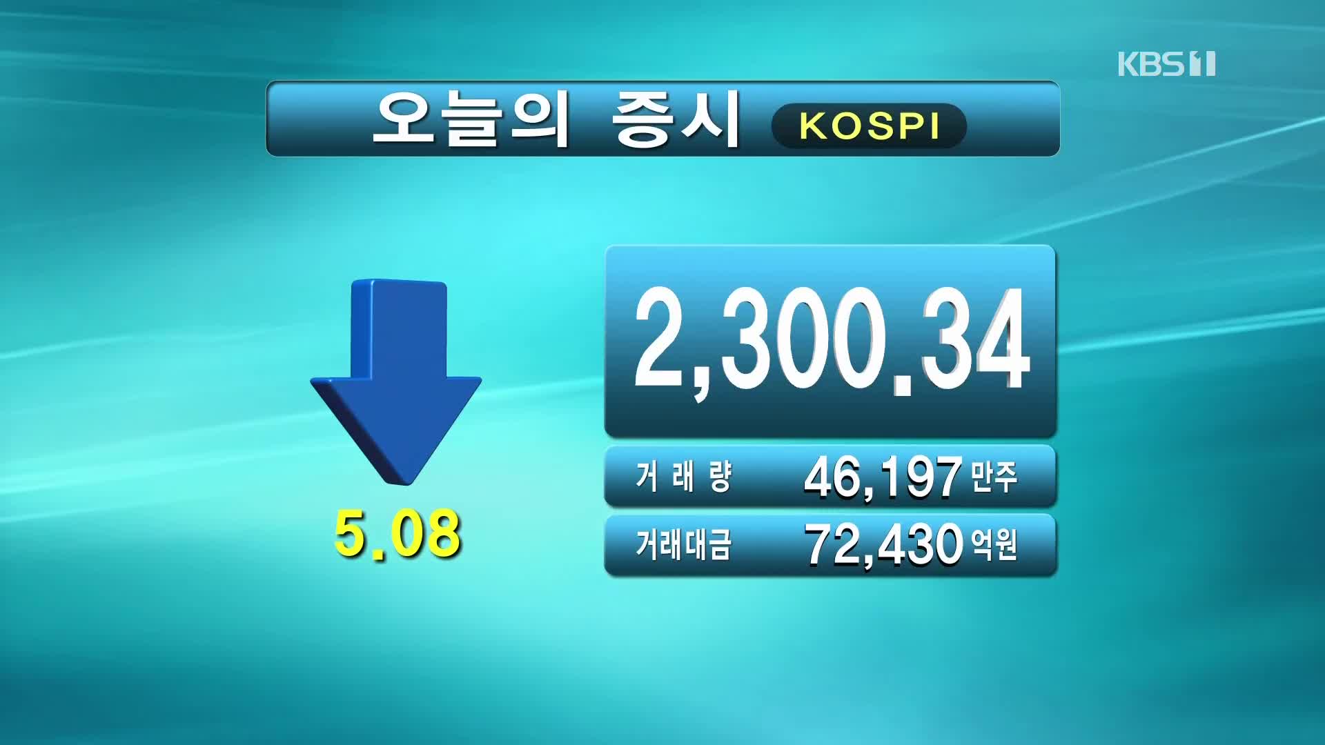 코스피 2,300.34 코스닥 722.73