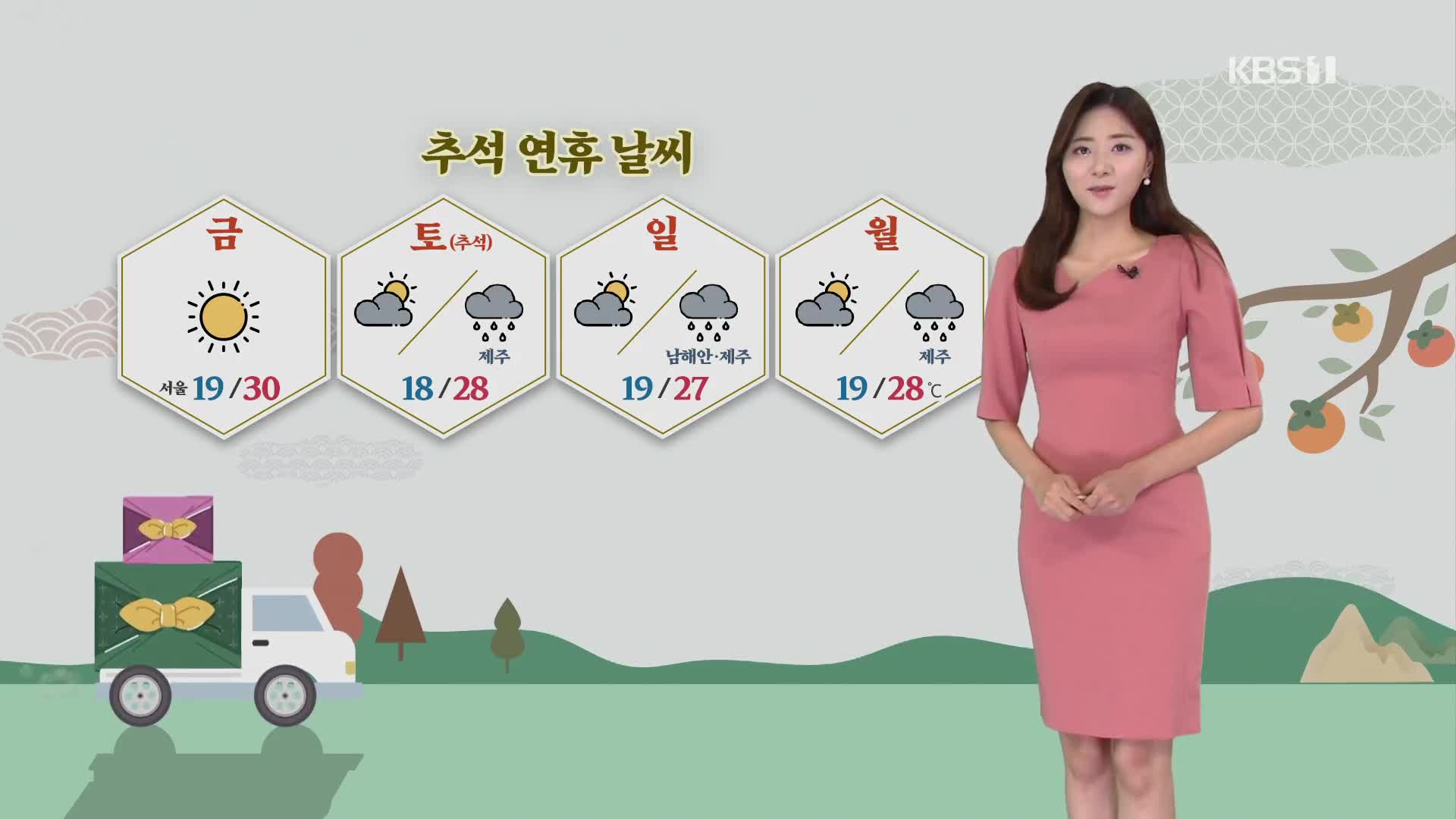 [퇴근길 날씨] 추석, 구름 사이 보름달…내일 서울 30도