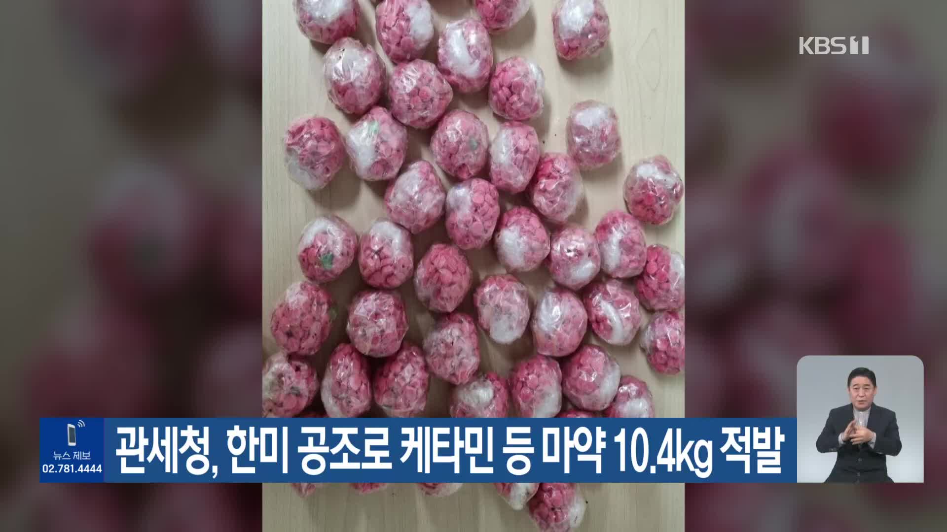 관세청, 한미 공조로 케타민 등 마약 10.4kg 적발