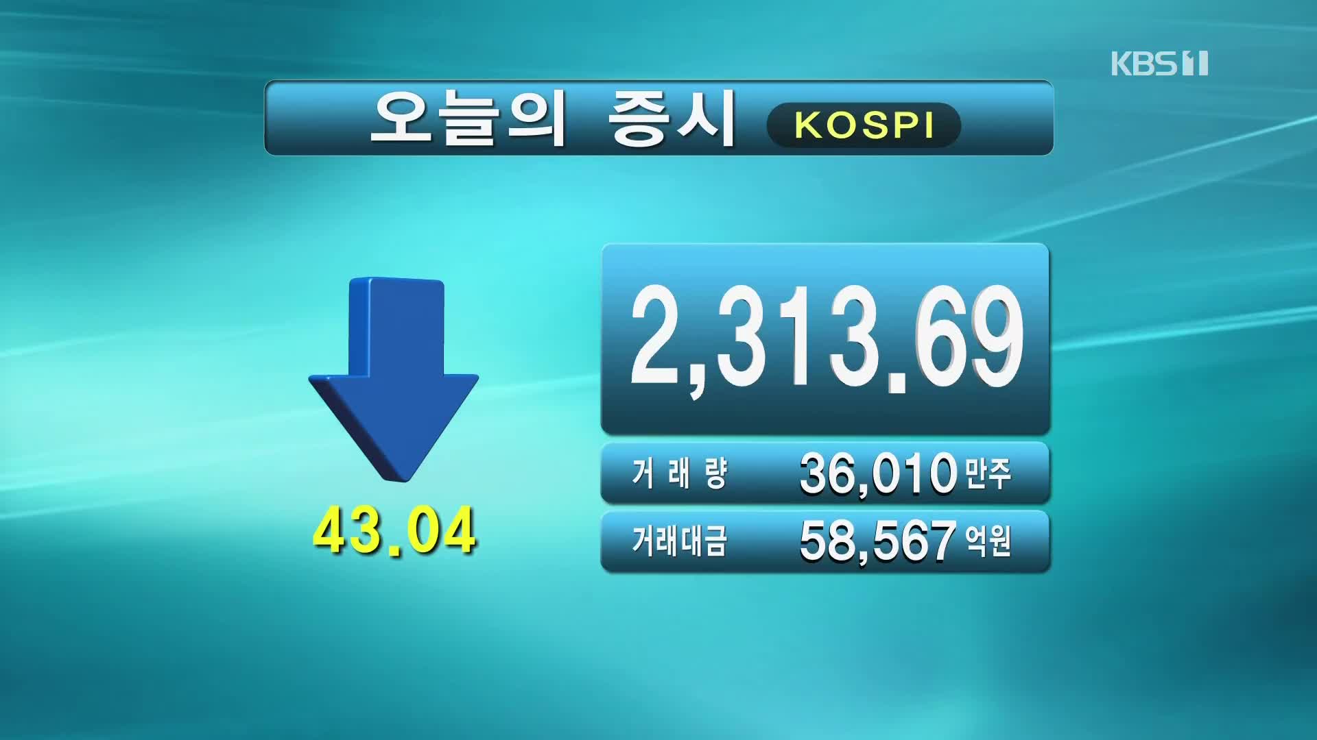 코스피 2,313.69 코스닥 691.25