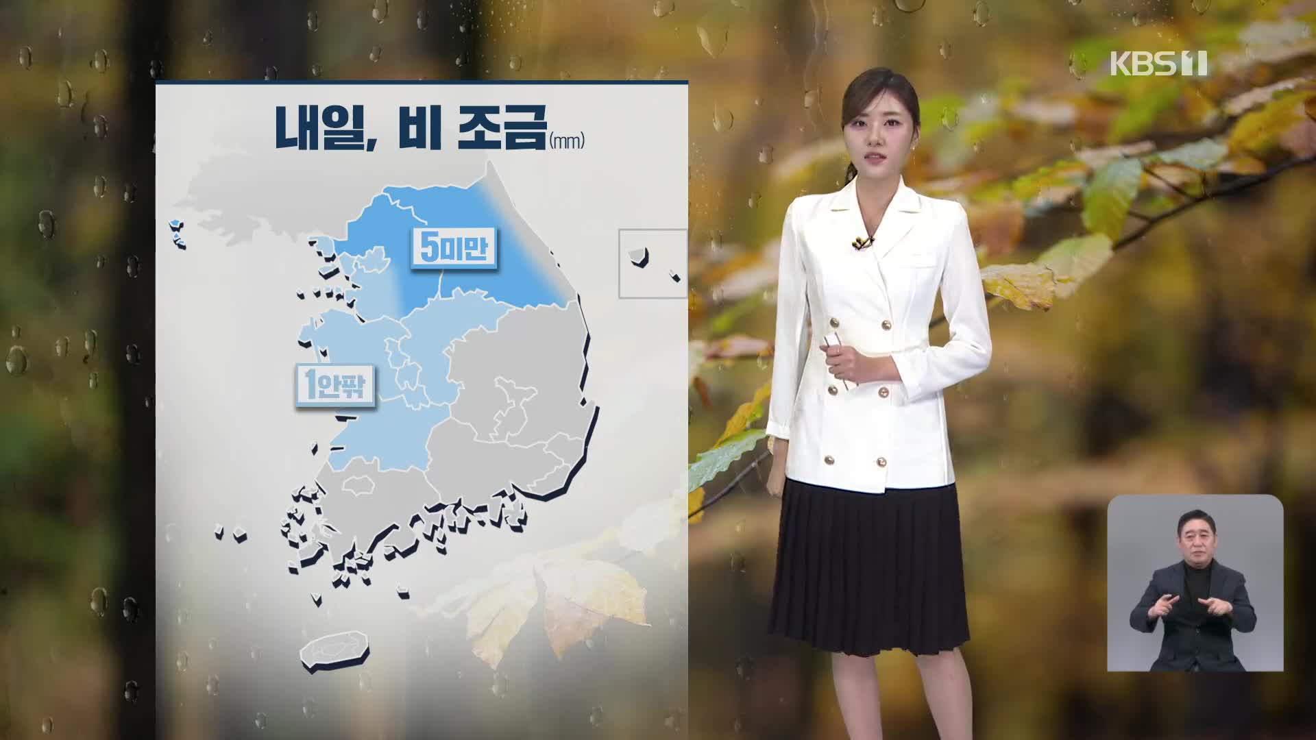 [퇴근길 날씨] 내일 비 조금…내일 오후부터 기온 낮아져