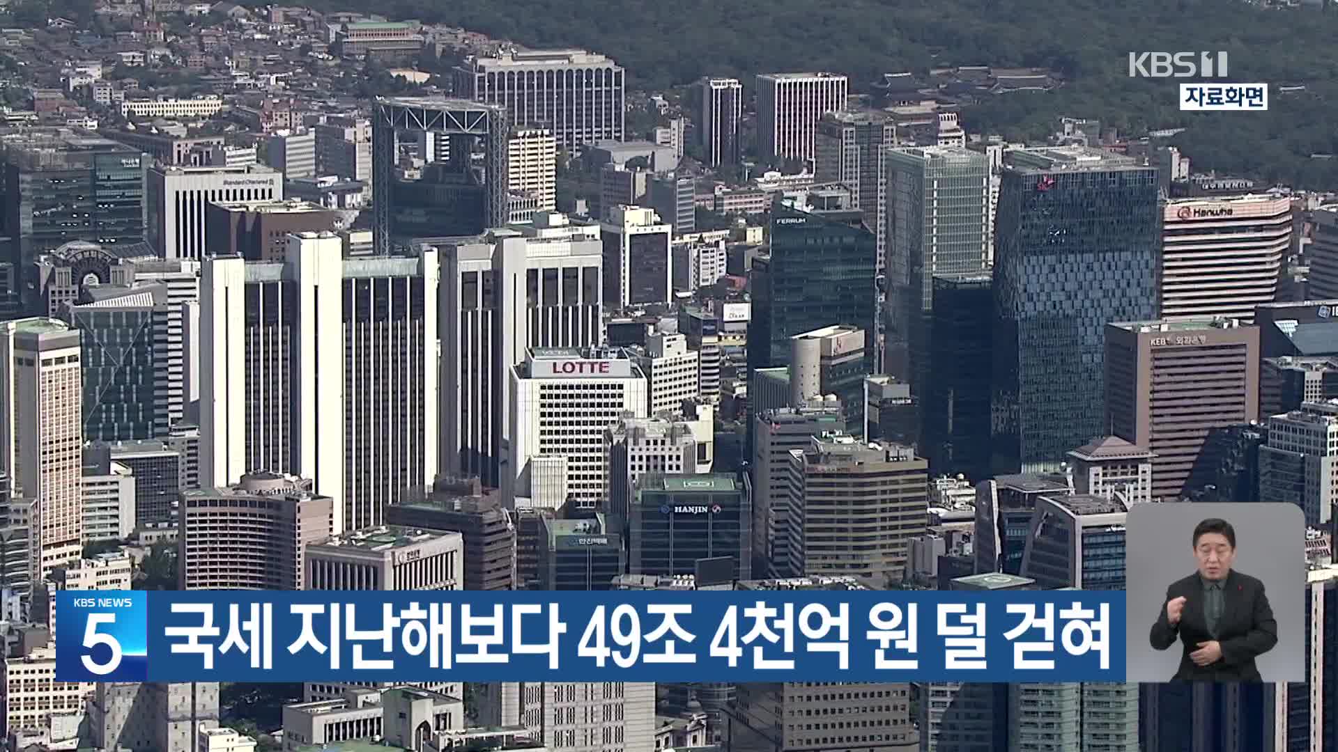 국세 지난해보다 49조 4천억 원 덜 걷혀