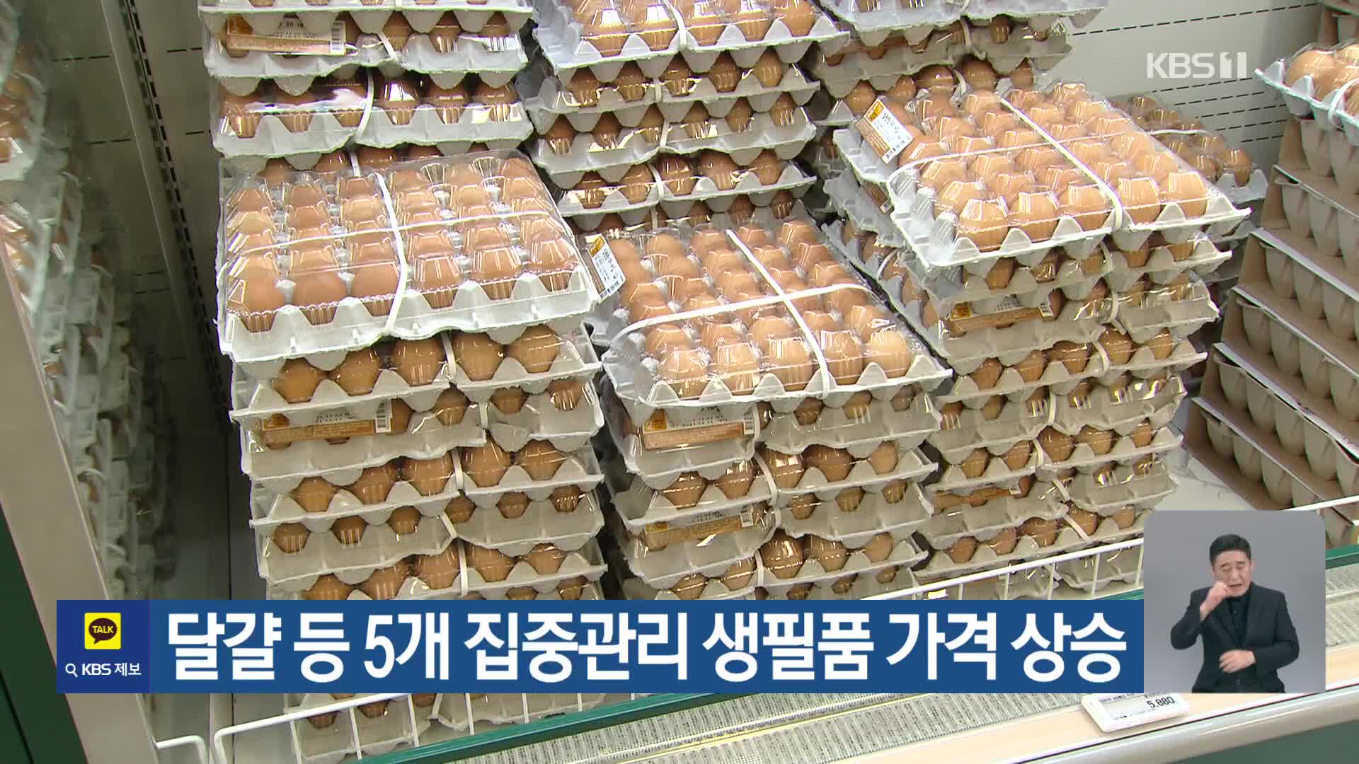 달걀 등 5개 집중관리 생필품 가격 상승