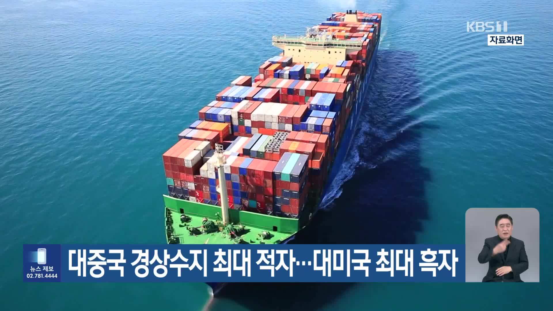 대중국 경상수지 최대 적자…대미국 최대 흑자