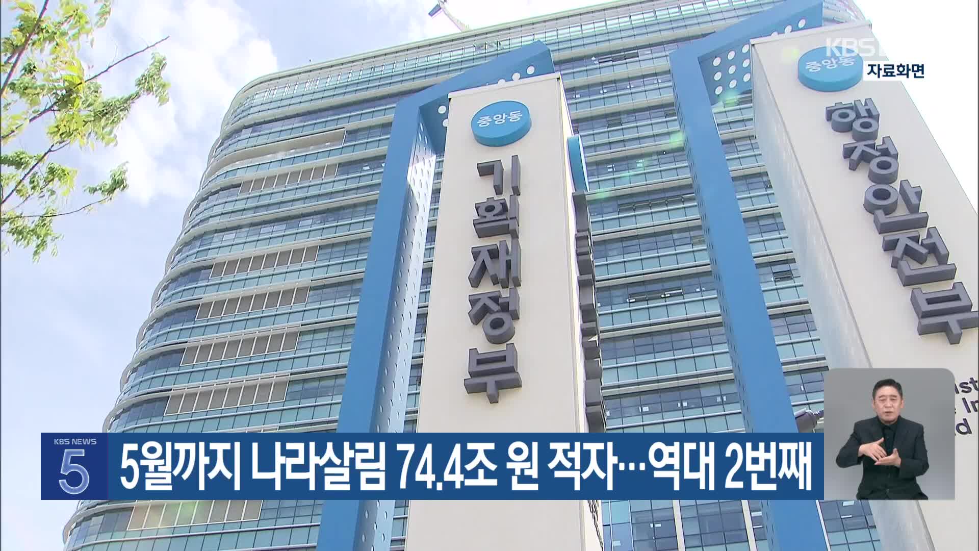 5월까지 나라살림 74.4조 원 적자…역대 2번째