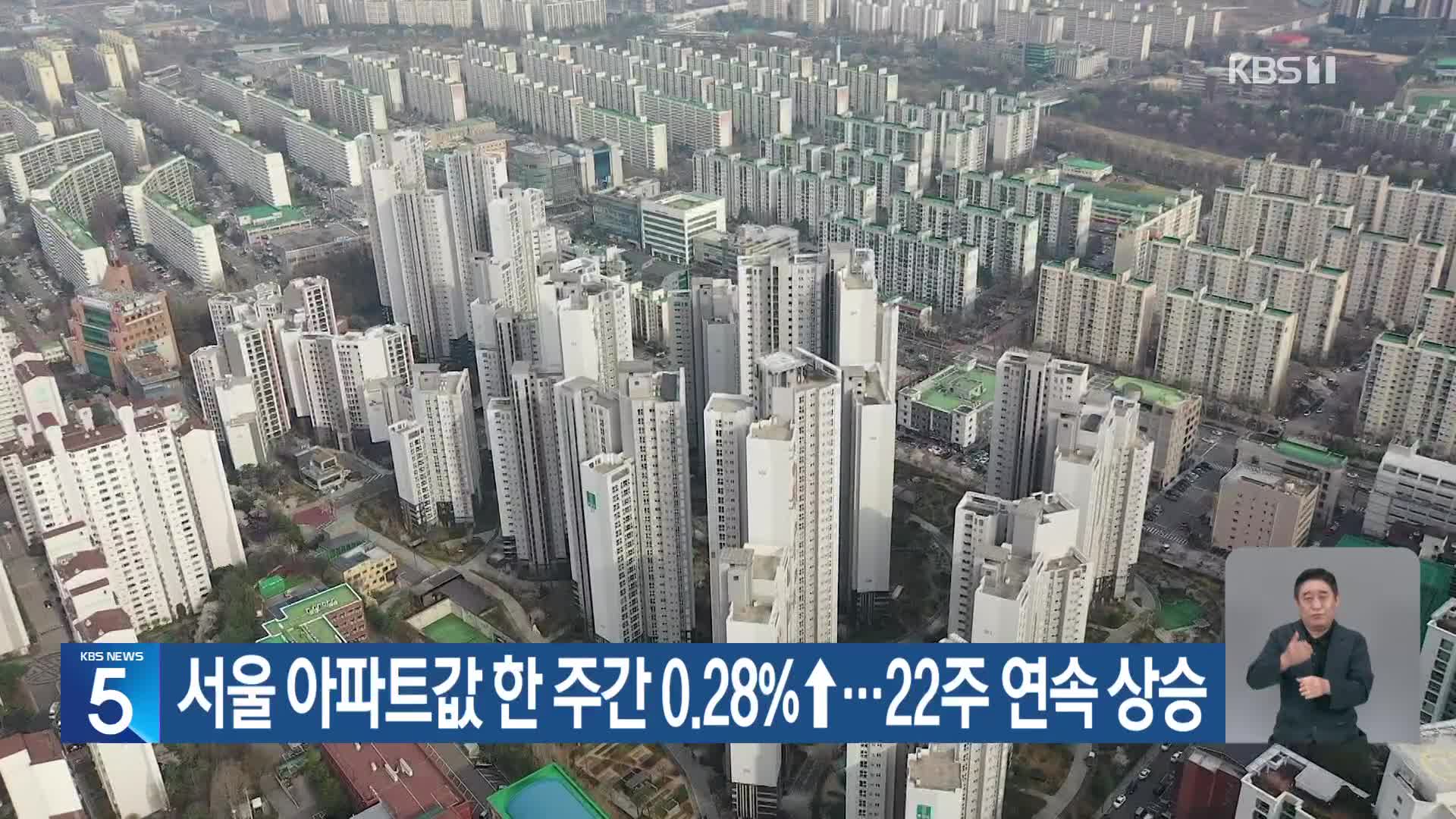 서울 아파트값 한 주간 0.28%↑…22주 연속 상승