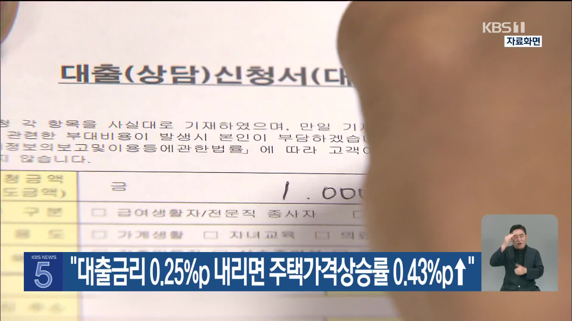 “대출금리 0.25%p 내리면 주택가격상승률 0.43%p↑”