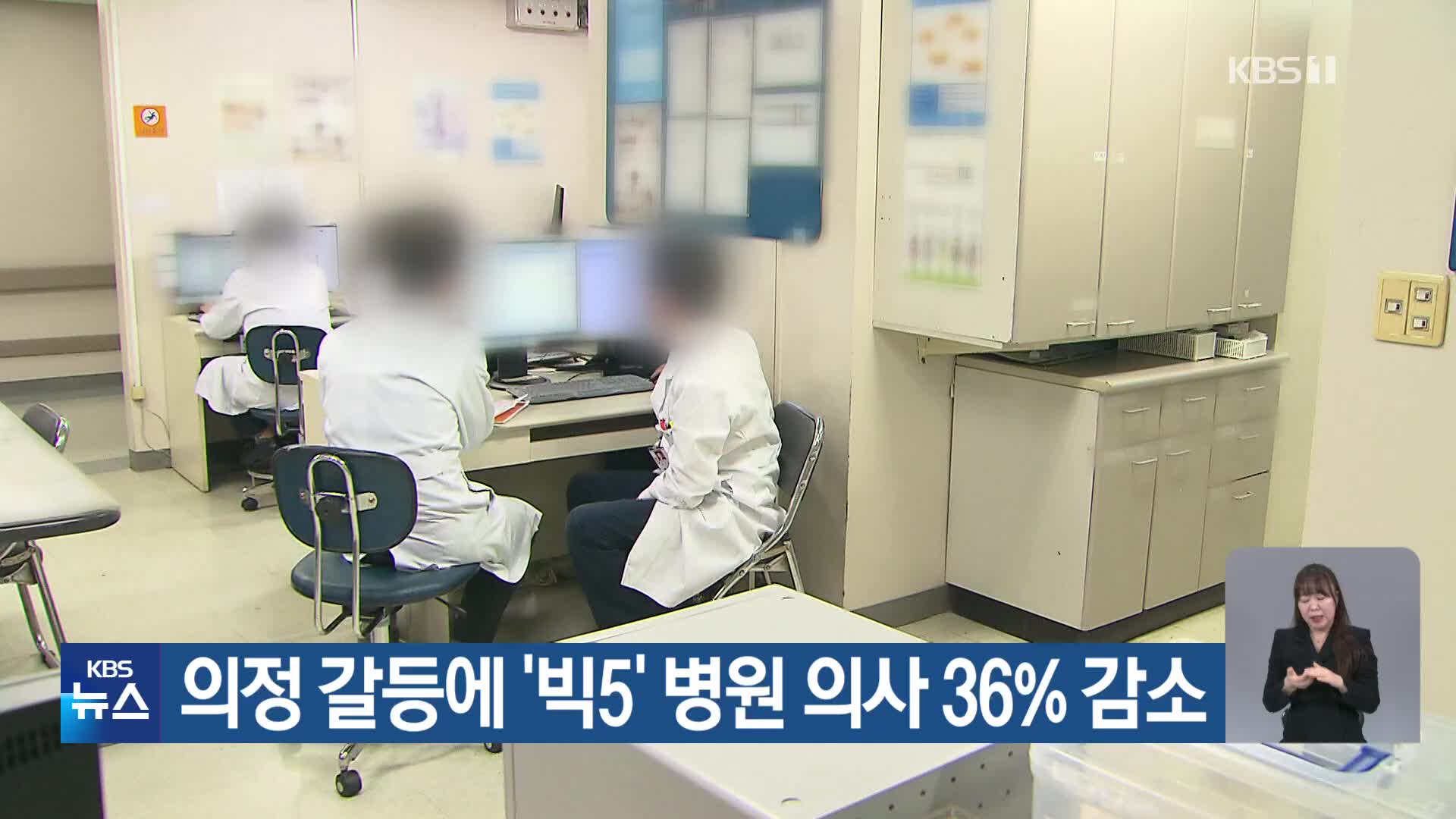 의정 갈등에 ‘빅5’ 병원 의사 36% 감소