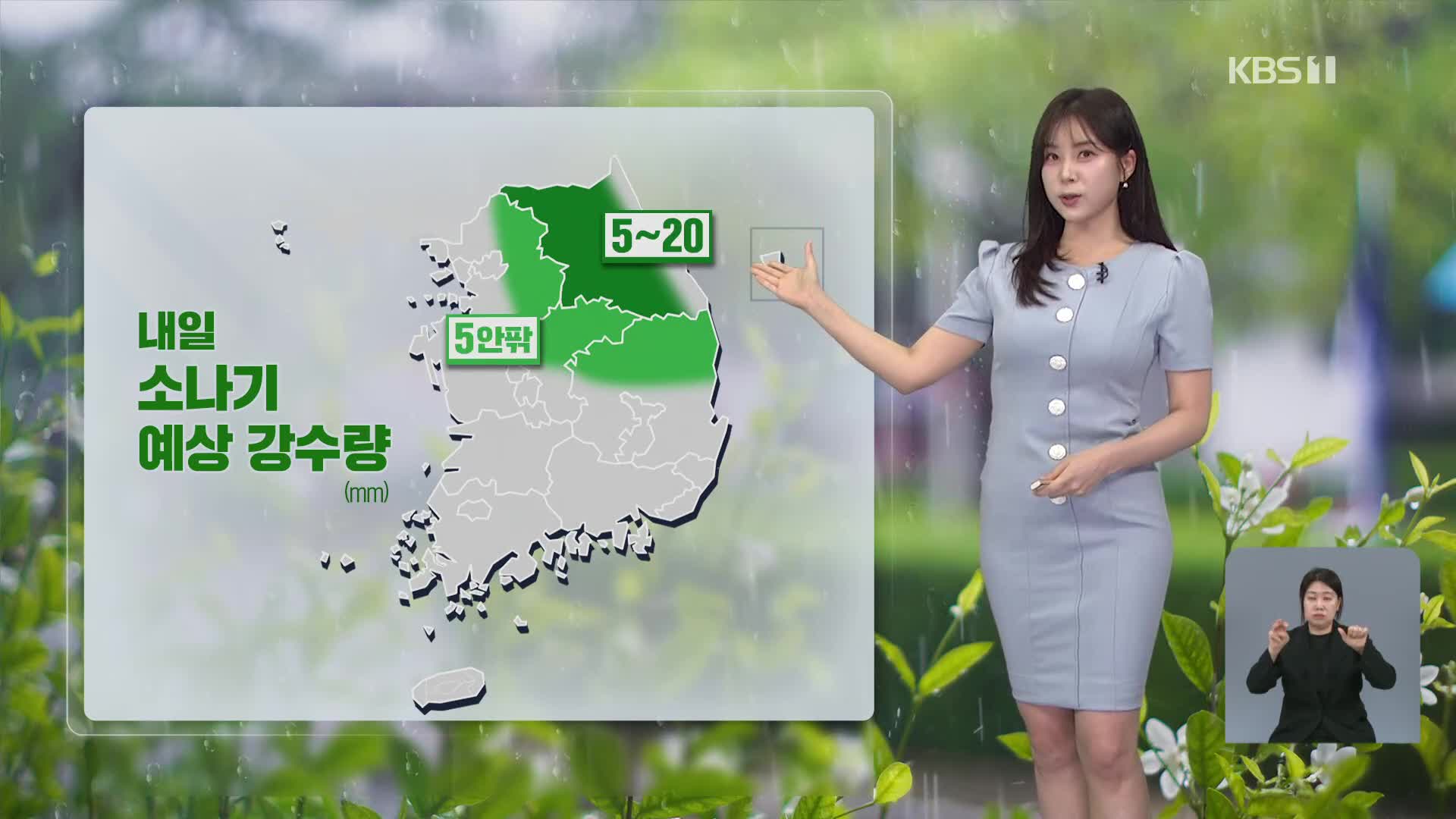 [5시 날씨] 밤까지 곳곳에 비 조금…내일 낮 기온 올라가