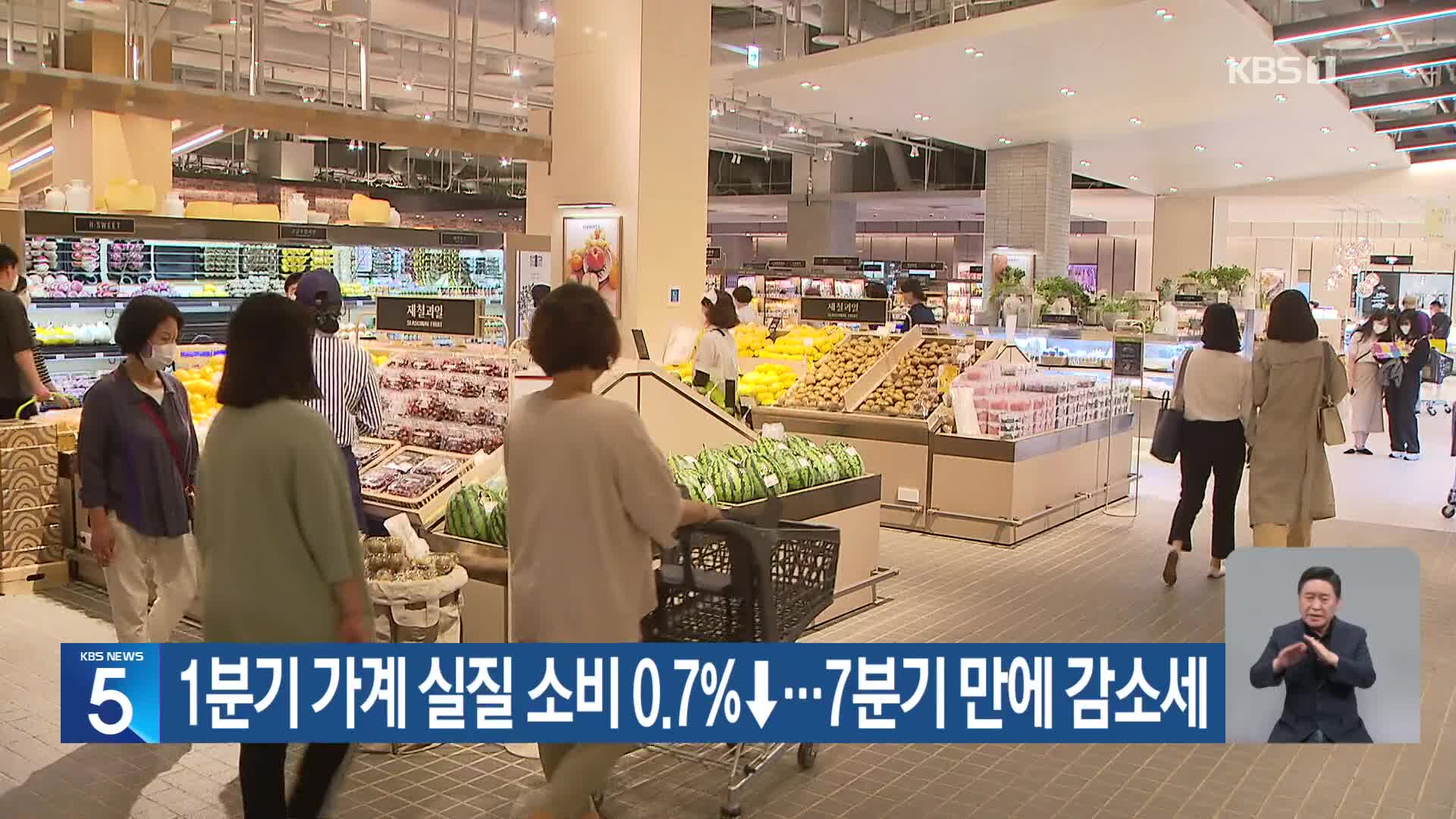 1분기 가계 실질 소비 0.7%↓…7분기 만에 감소세