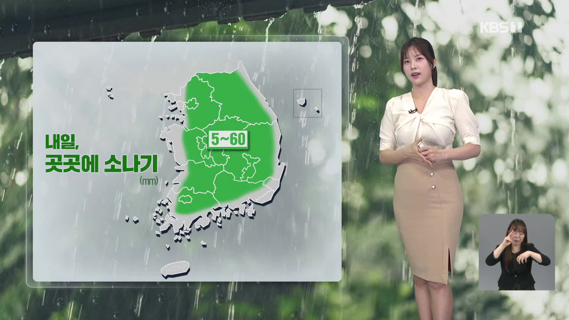 [5시 날씨] 다시 무더위…내일, 내륙 곳곳에 소나기
