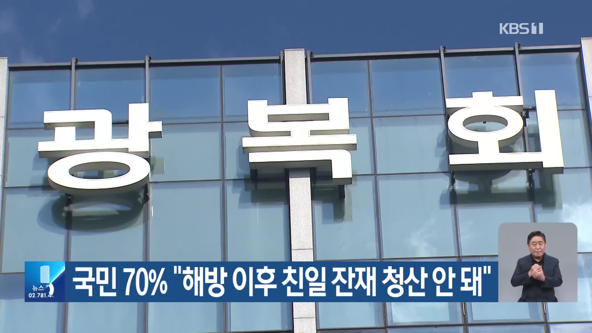 국민 70% “해방 이후 친일 잔재 청산 안 돼”