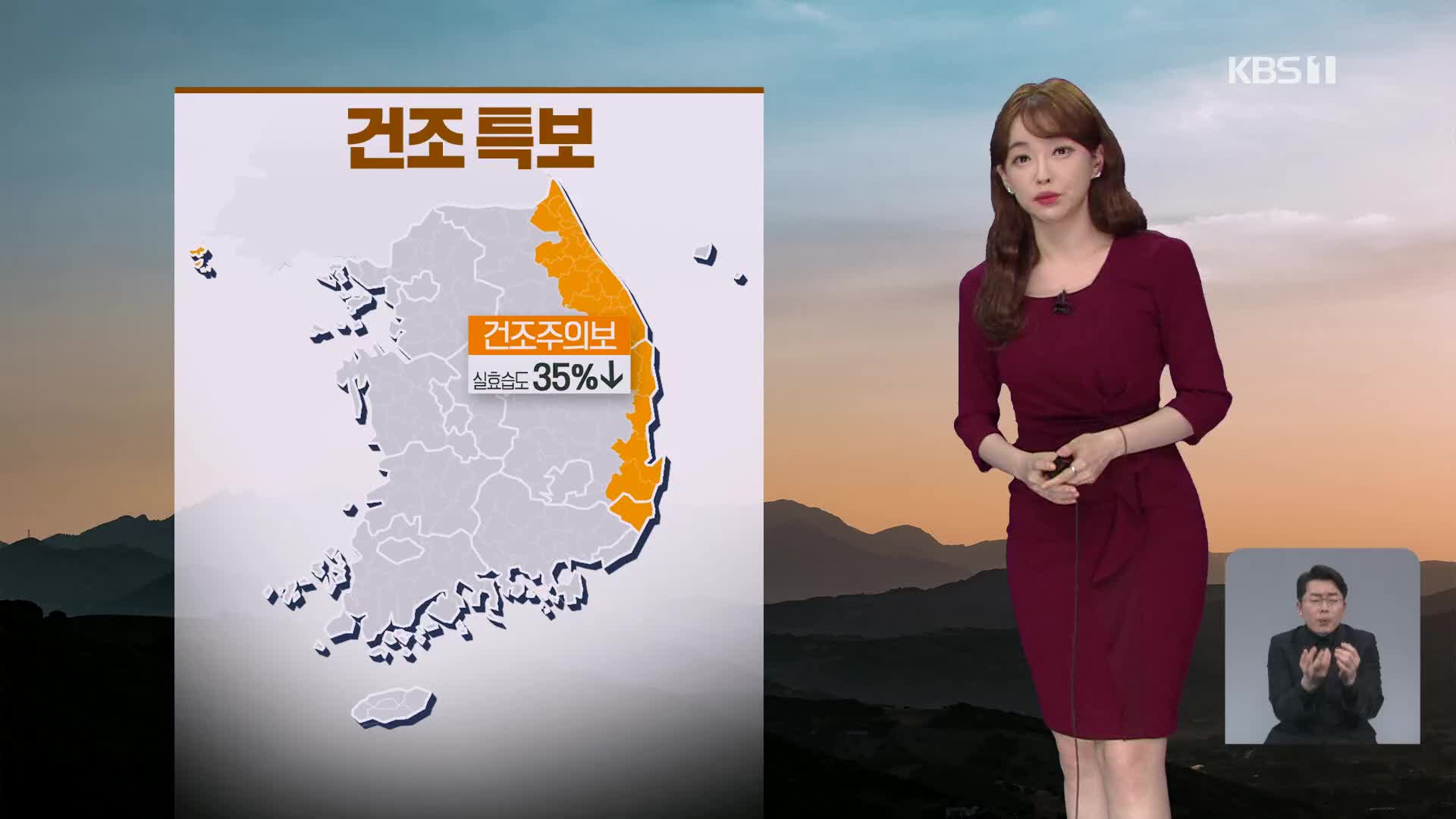 [뉴스9 날씨] 동해안 ‘산불 주의’…내일 낮 기온 더 올라