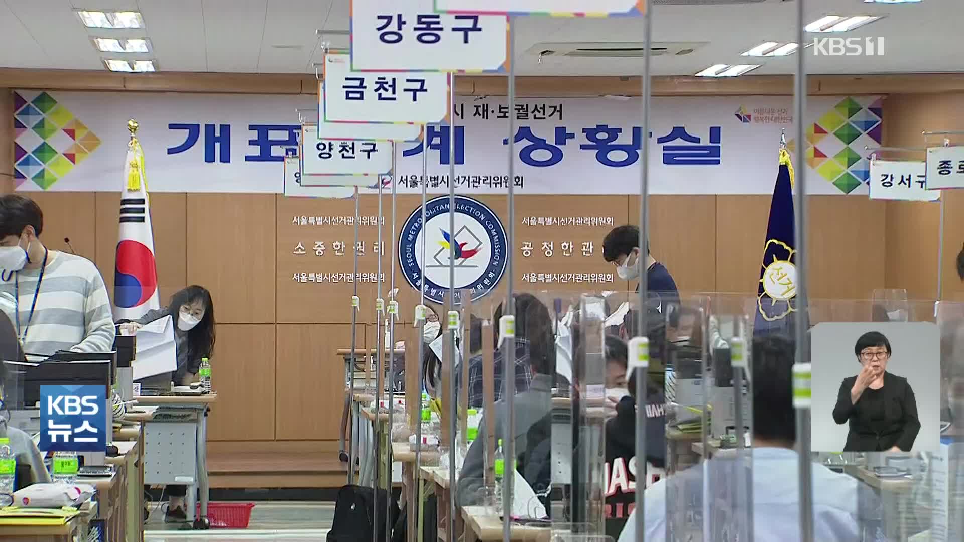 투표율 서울 50% 중후반·부산 52.7%…당선자 윤곽 언제?