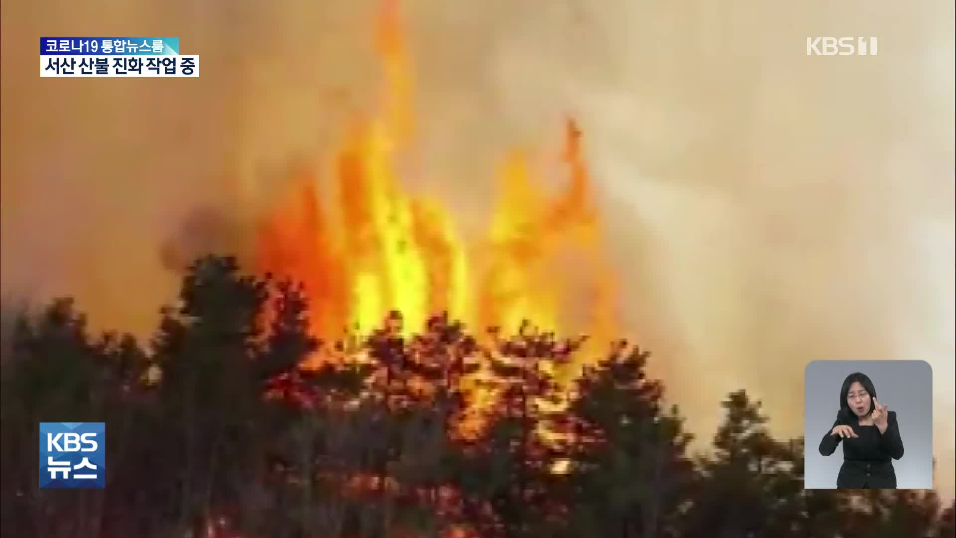 충남 서산 산불 확산…‘산불 2단계’ 발령