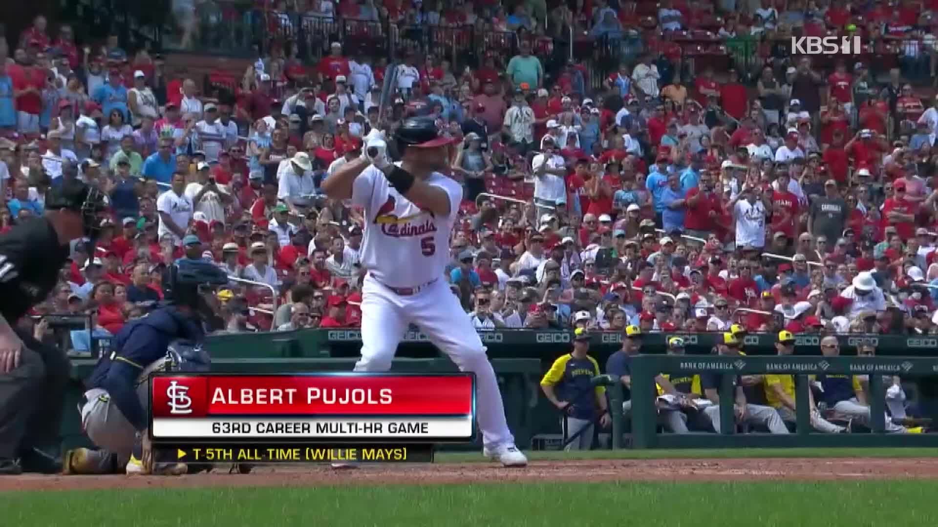 [오늘의 영상] ‘은퇴할 결심’ 푸홀스 홈런을 2개나!