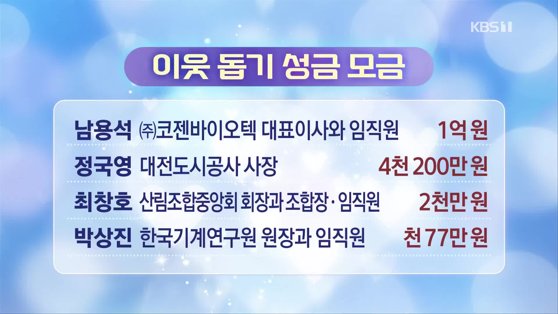 이웃 돕기 성금 모금