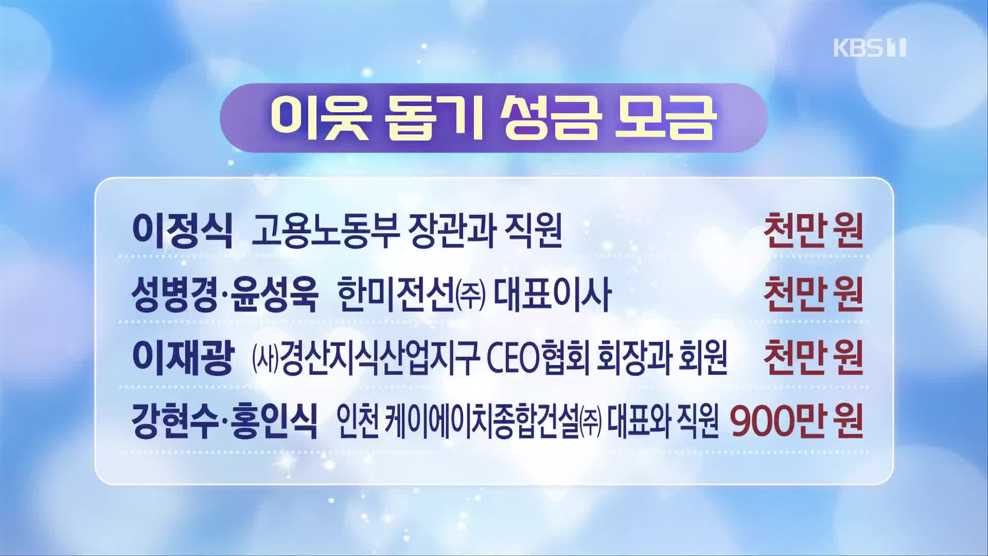 이웃 돕기 성금 모금